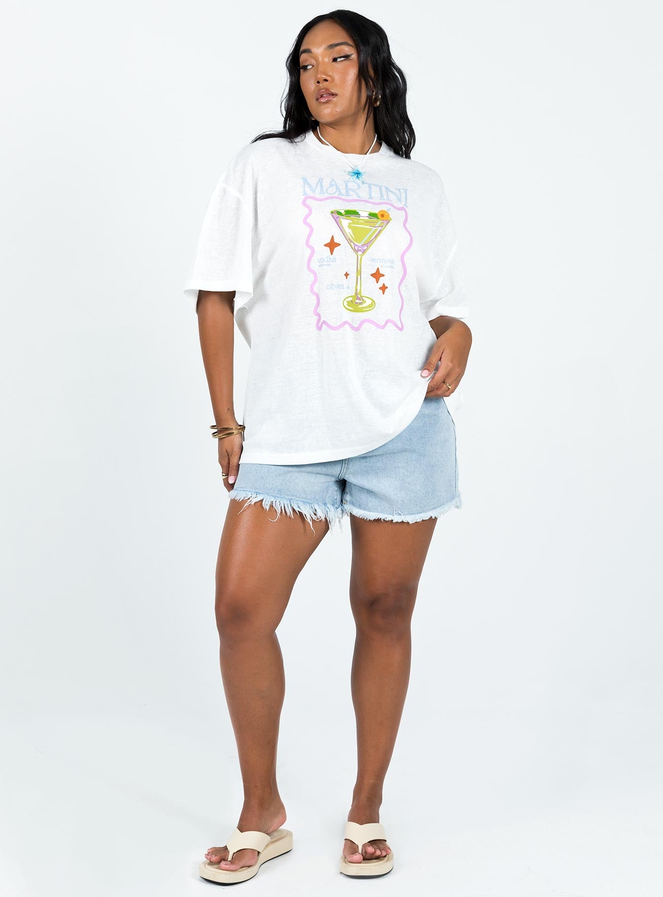 Martini Oversized Tee White - women's top by Ellevoria - view 3