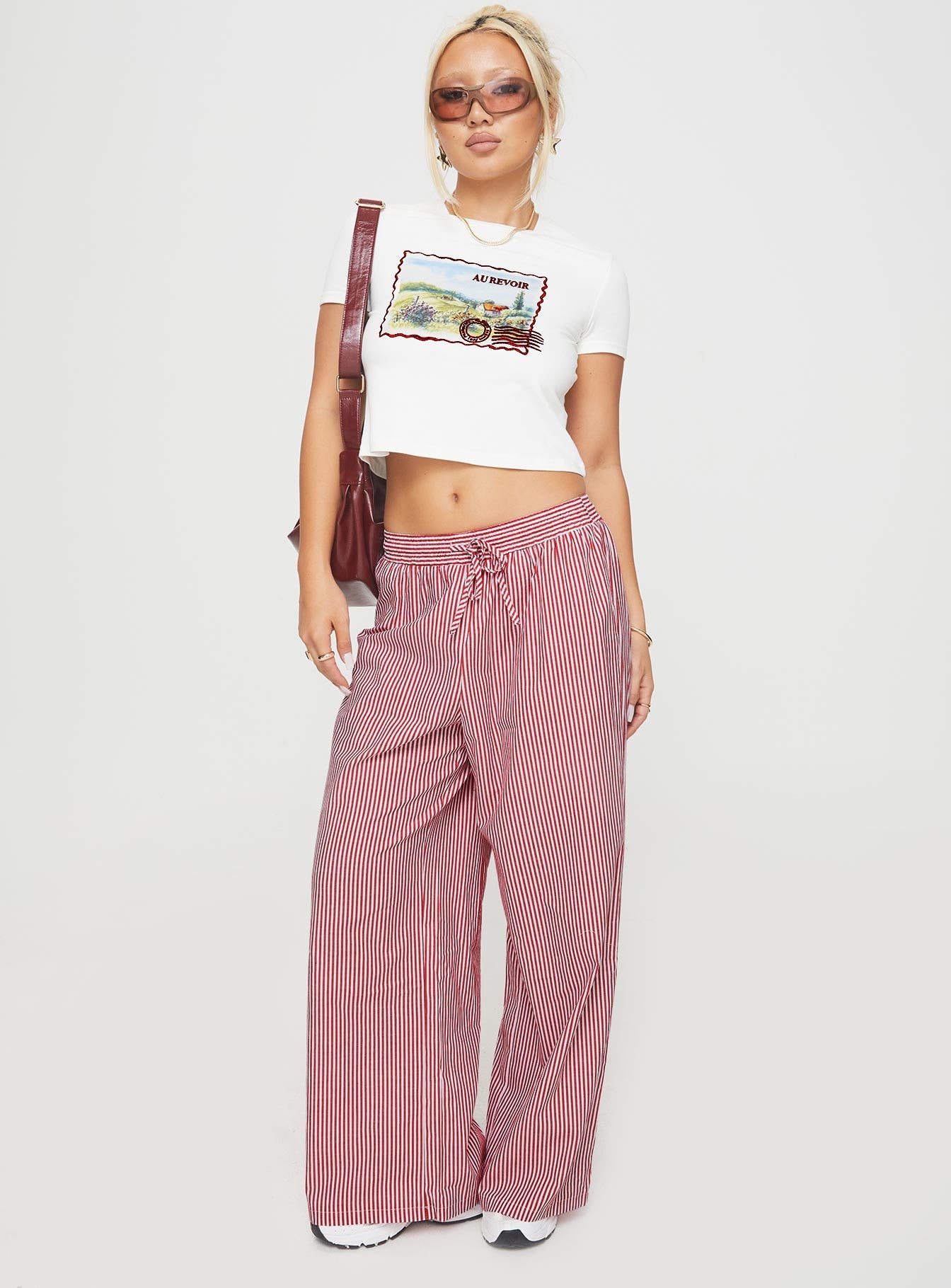 Au Revoir France Tee White - women's top by Ellevoria - view 3
