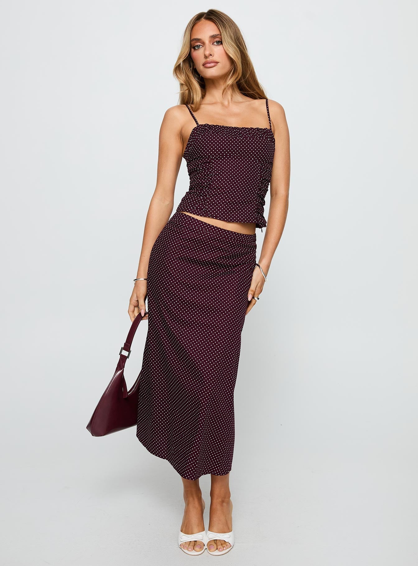 Shining Mirrors Set Burgundy women's two piece set by Ellevoria