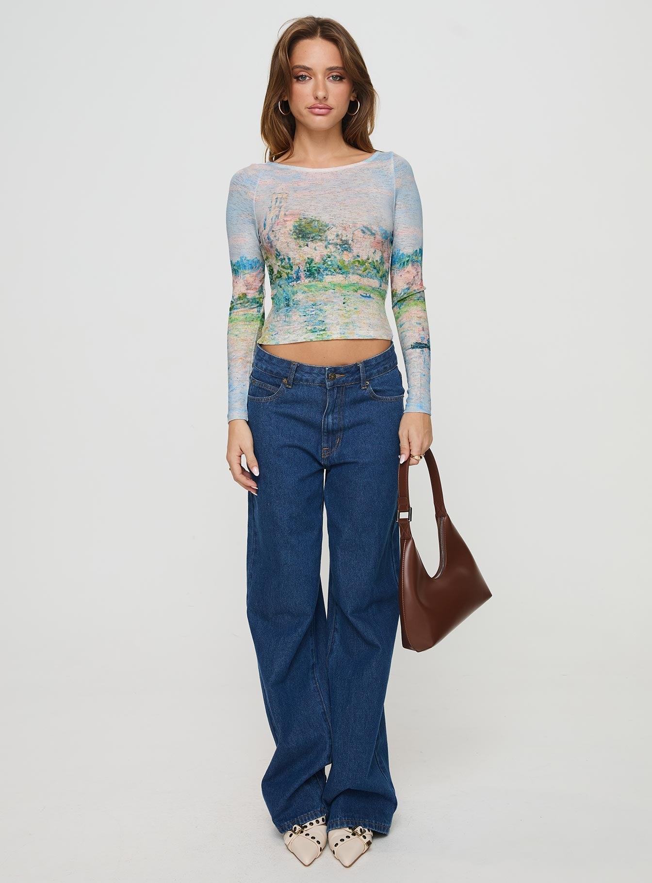 Castle On The Hill Long Sleeve Top Multi - women's top by Ellevoria - view 3