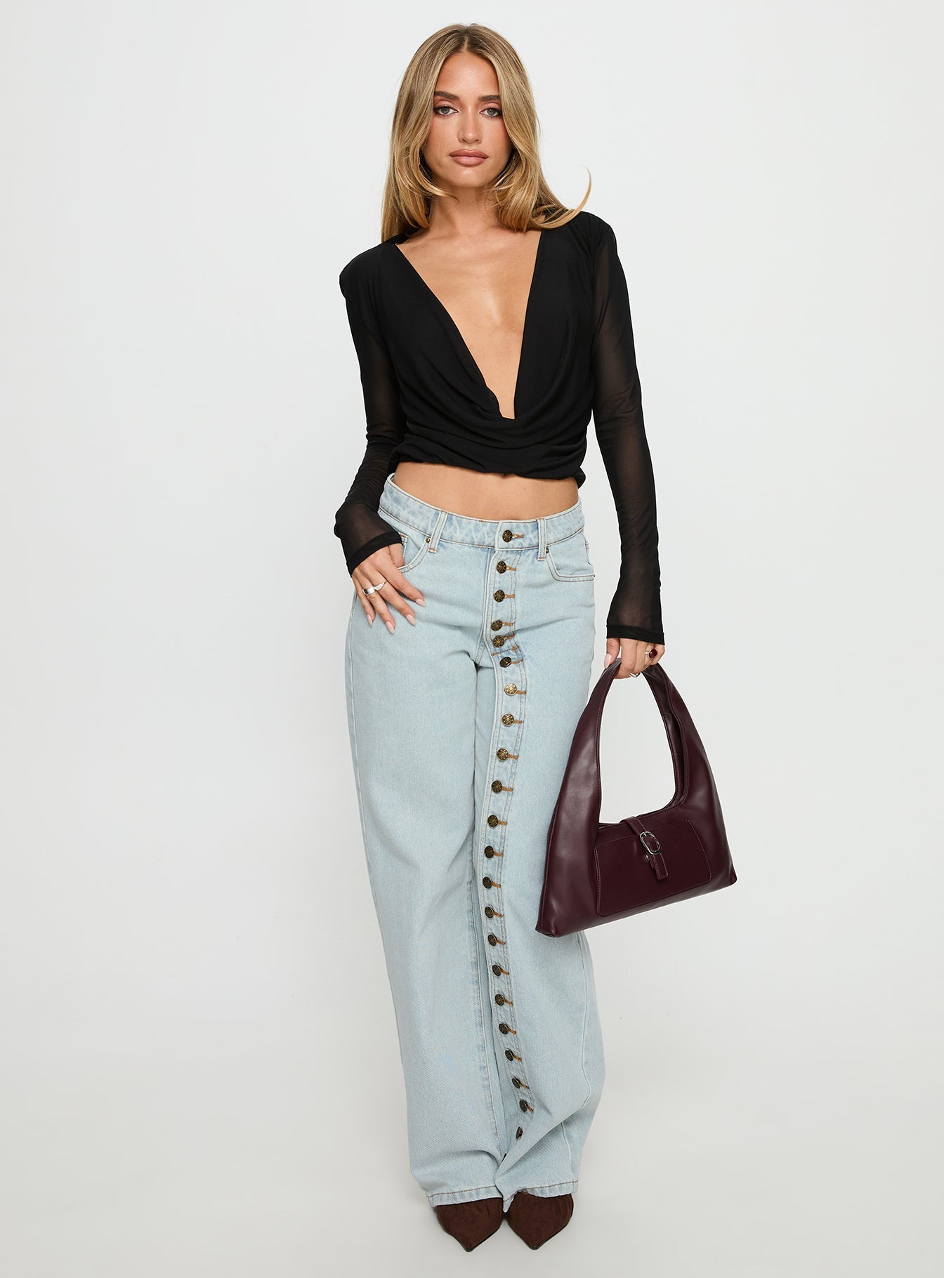Penny Mid Rise Straight Leg Jeans Light Denim women's denim jeans by Ellevoria