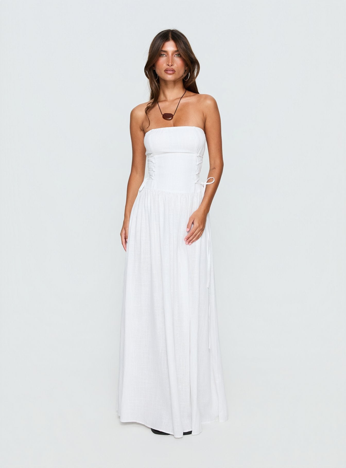 So Far So Good Maxi Dress White - women's maxi dress by Ellevoria - view 3