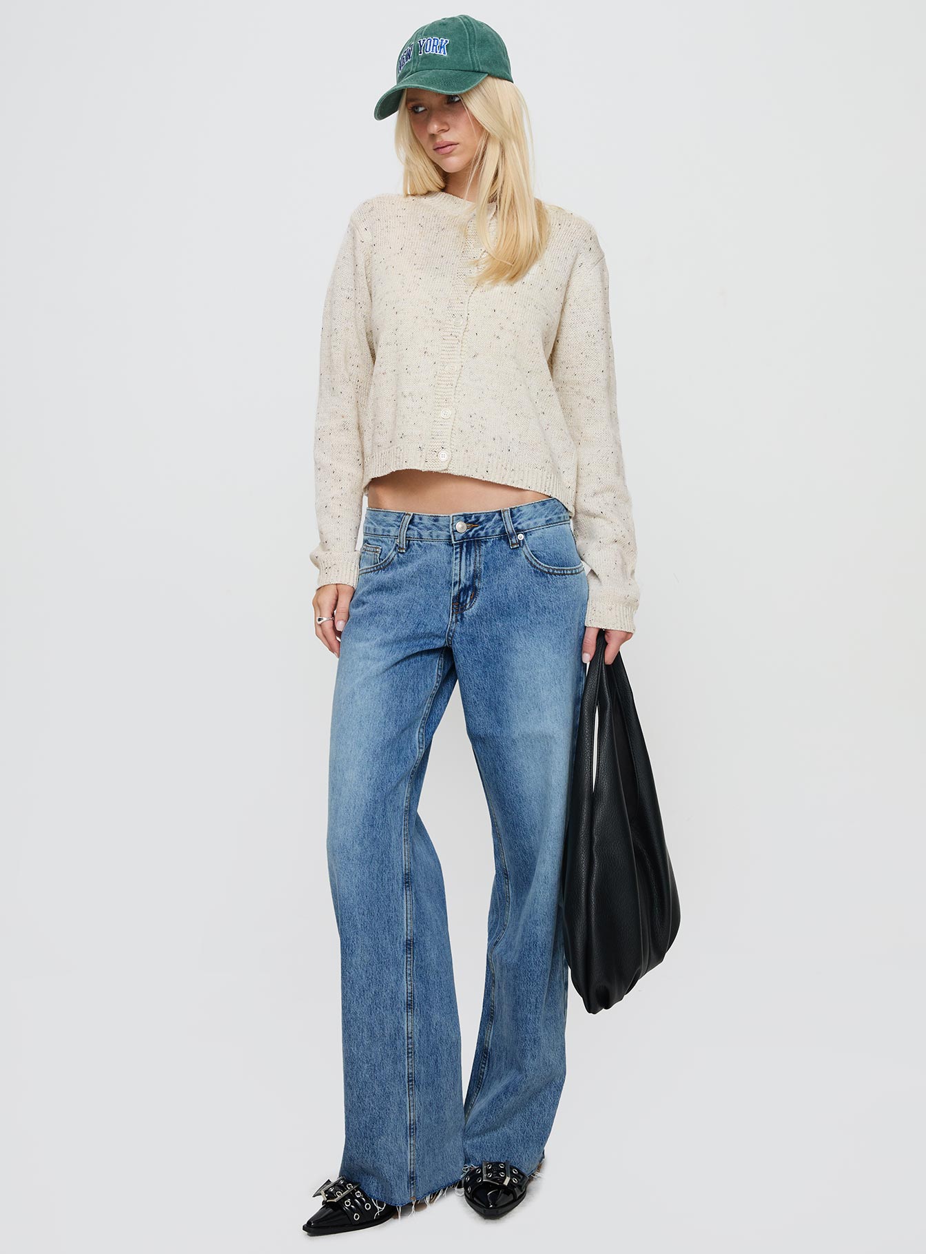 Sabryna Low Rise Straight Leg Jeans Blue women's denim jeans by Ellevoria