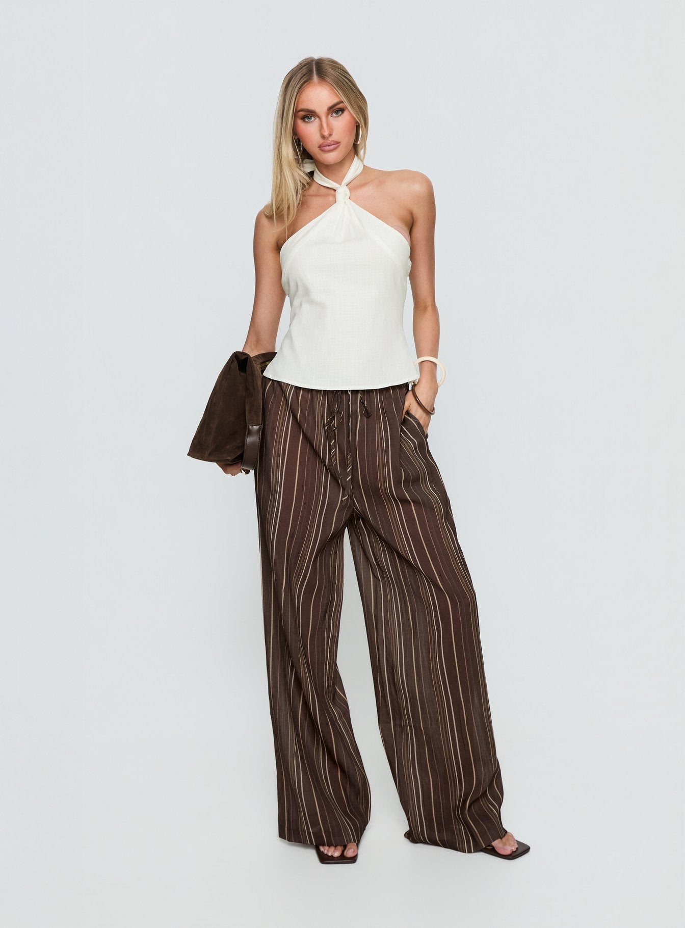 Parklea Pants Brown Multi - loose fit women's bottoms by Ellevoria