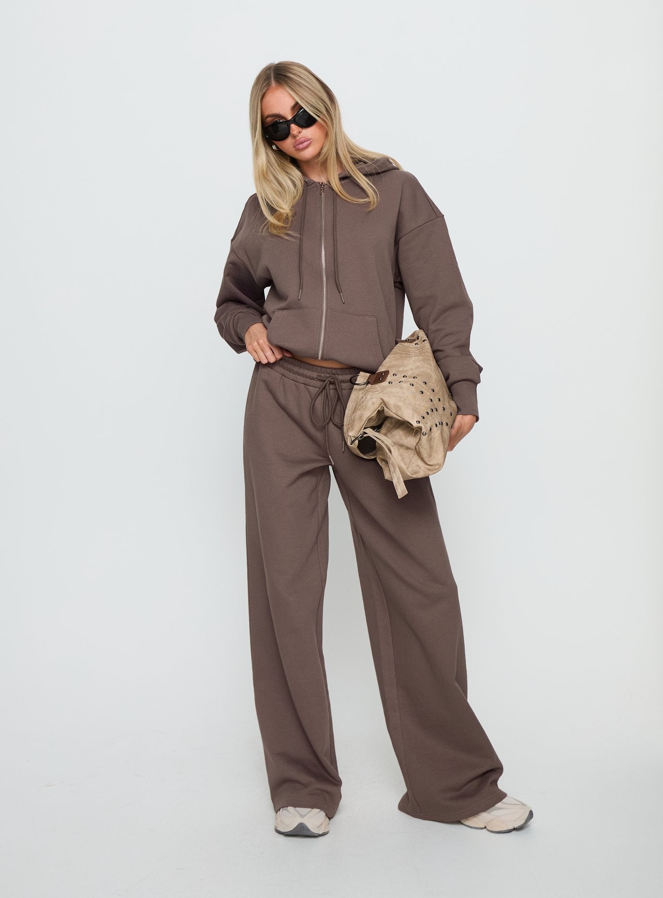All Day Oversized Hoodie Mocha women's sweater by Ellevoria