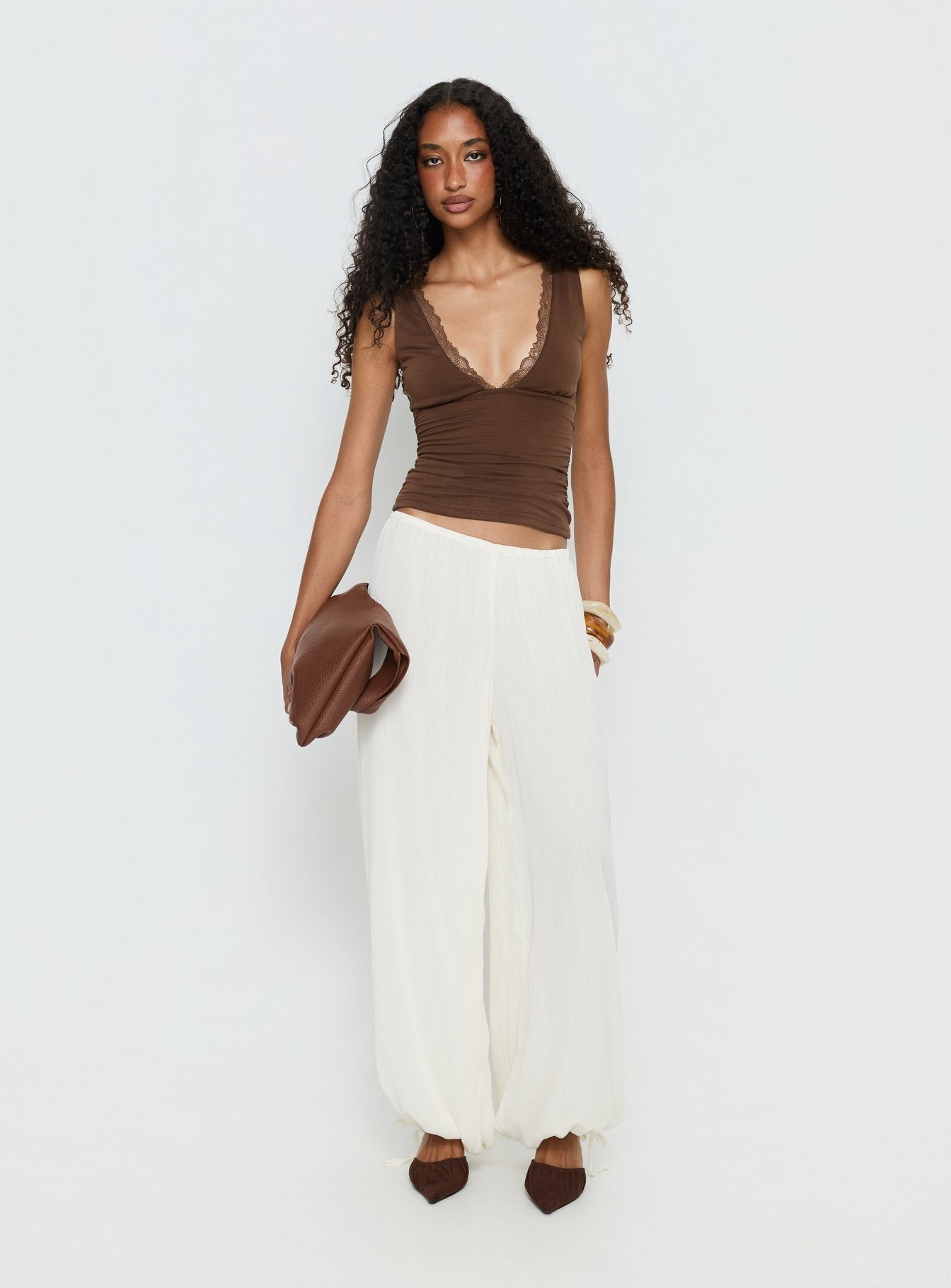 Moondancer Balloon Pants Cream - loose fit women's bottoms by Ellevoria