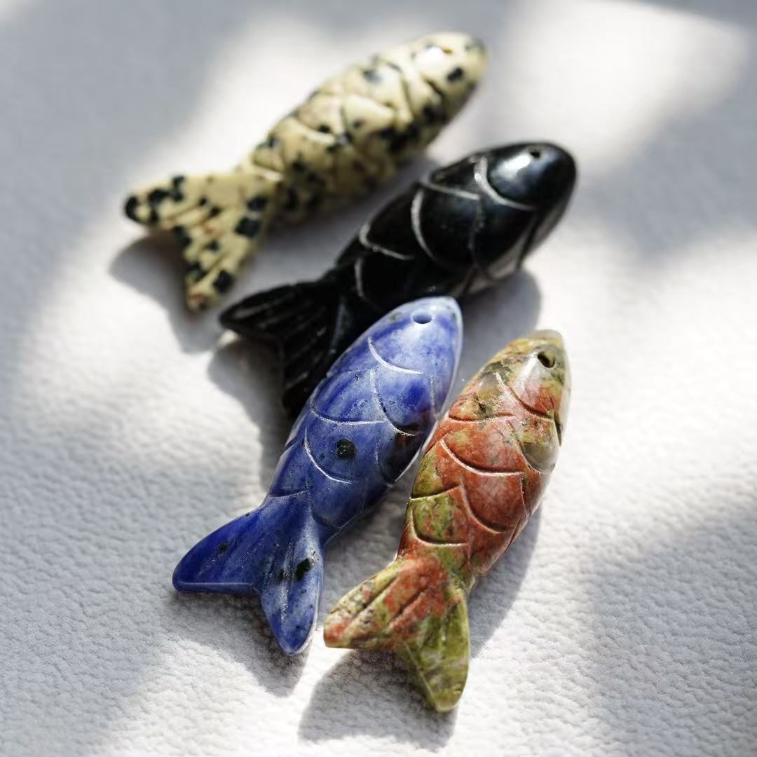 Crystal Fish Charm Pendant