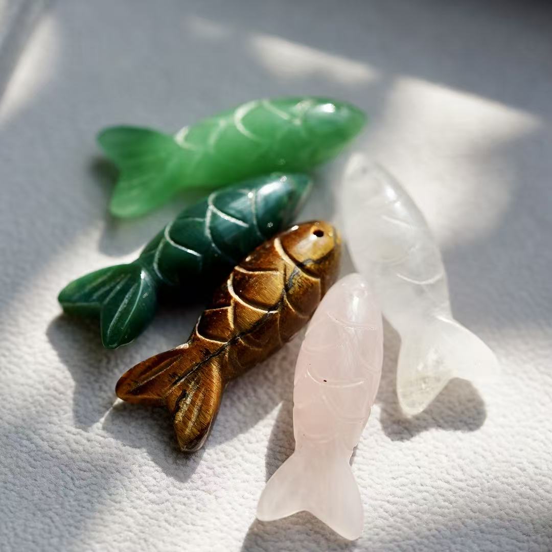 Crystal Fish Charm Pendant