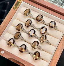 Adjustable Copper Silver Plated Crystal Ring