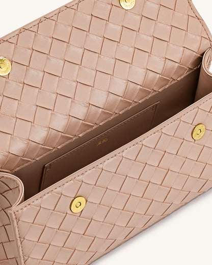Keyla Weave Texture Top Handle Bag - Pink