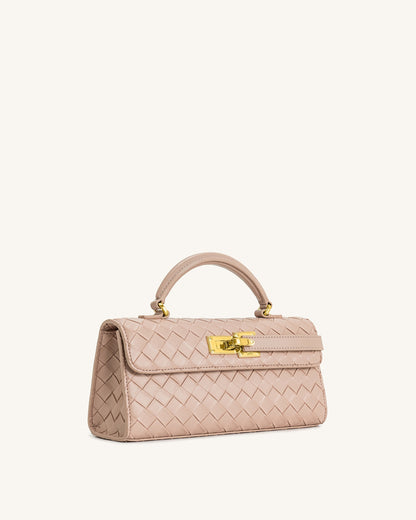 Keyla Weave Texture Top Handle Bag - Pink