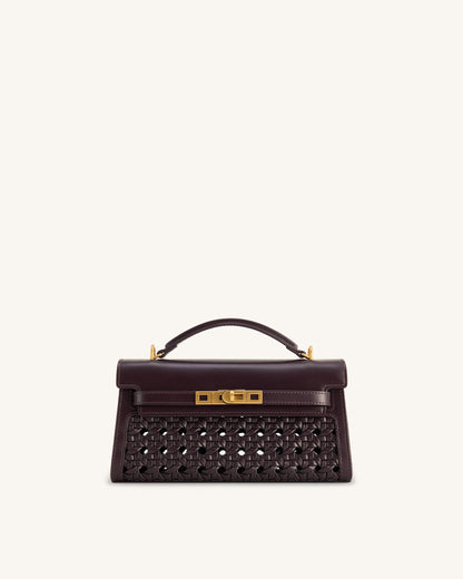 Noor Top Handle Bag - Dark Red