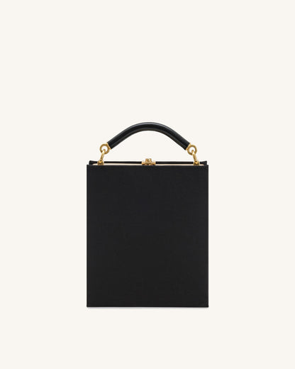Elle Colorful Beaded Book Top Handle Bag - Black