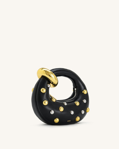 Abacus Studded Mini Top Handle Bag - Black