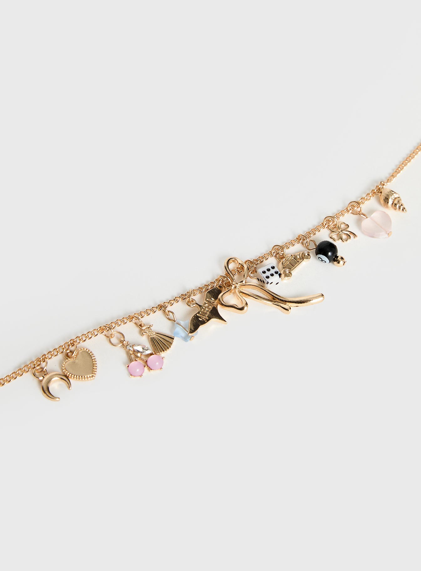 Antiqued Charm Necklace Gold women's necklace by Ellevoria