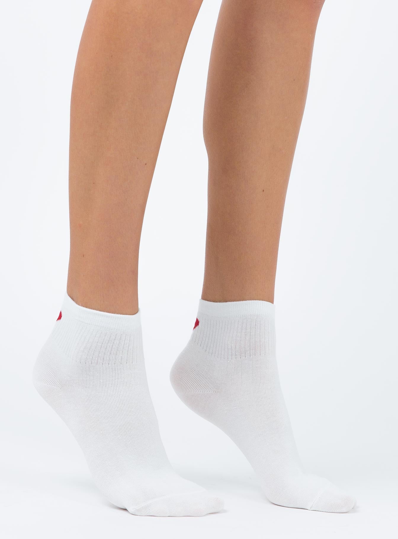 Ayla Heart Socks White women's socks by Ellevoria