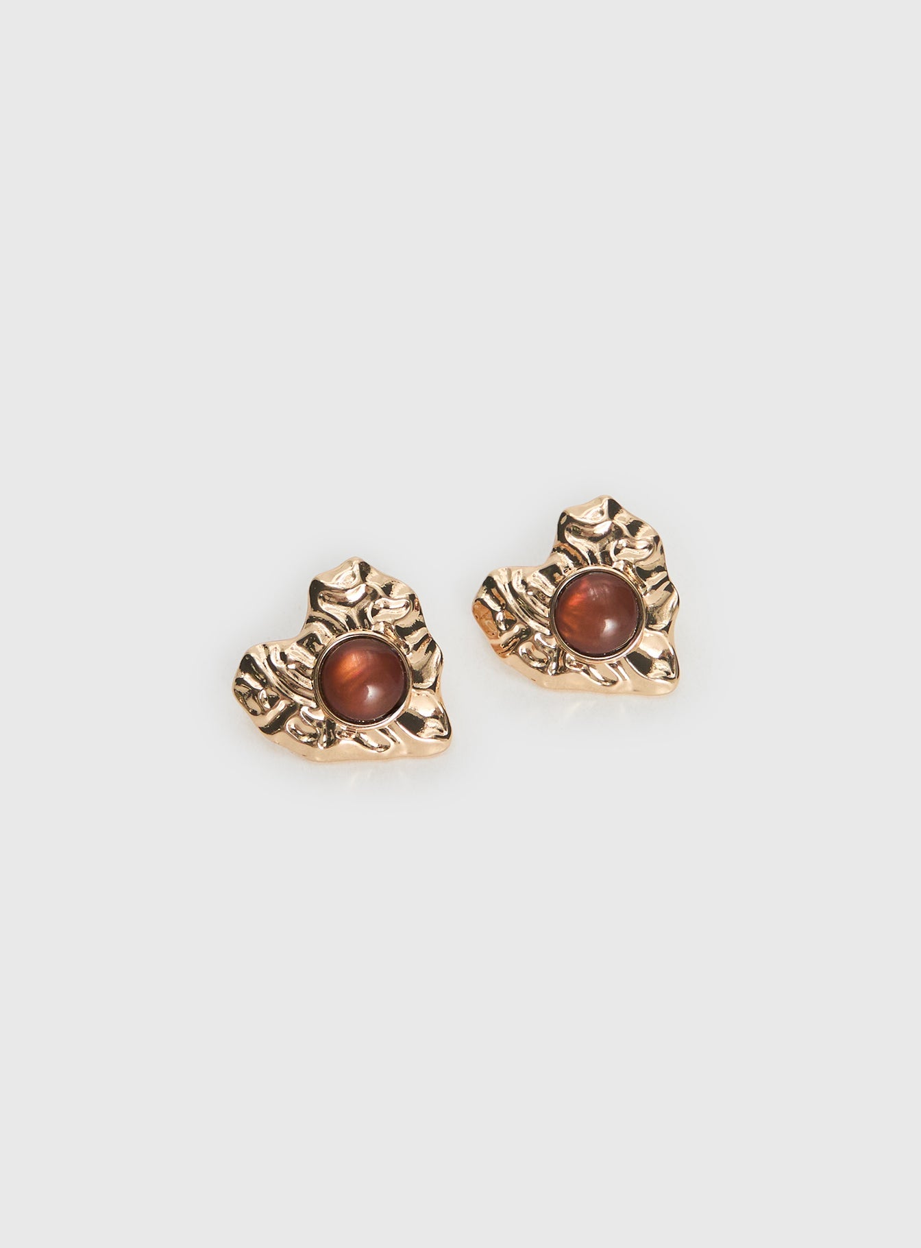 Living Easy Heart Earrings Gold women's earrings by Ellevoria