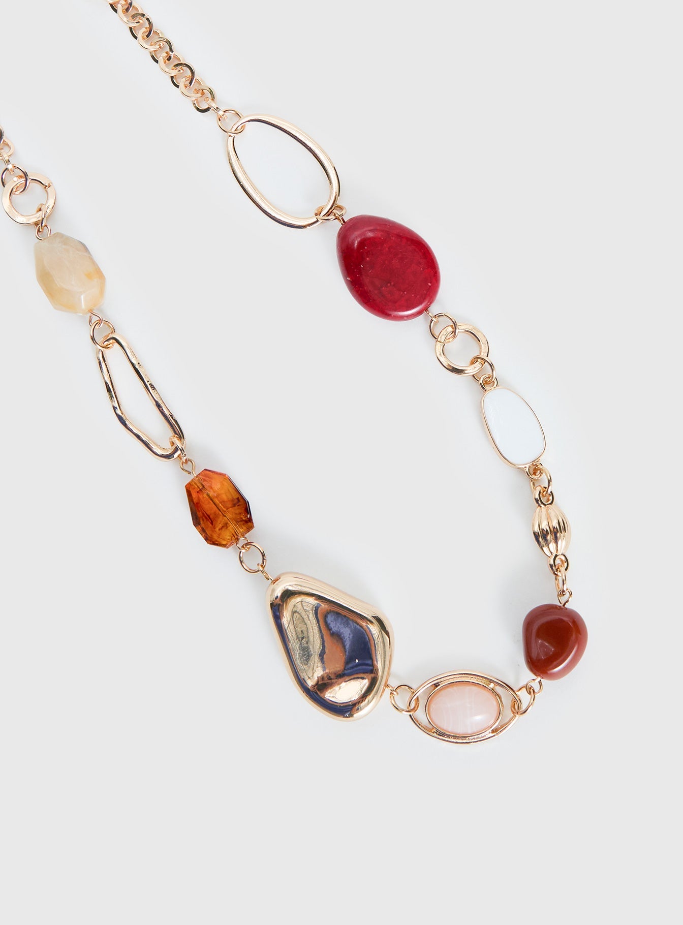 Quincie Necklace Gold / Red women's necklace by Ellevoria