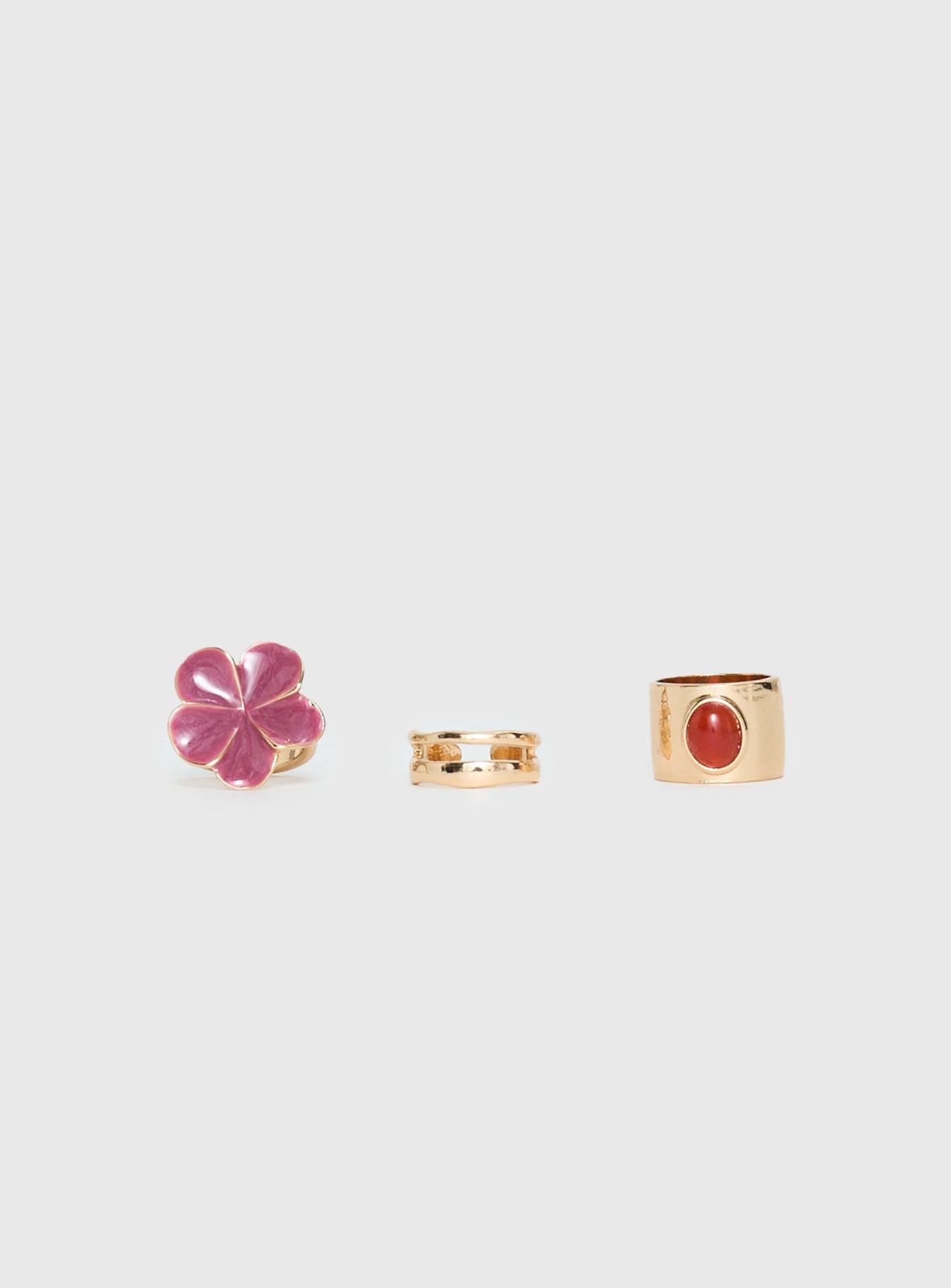 Rosellah Ring Set Gold / Pink women's ring by Ellevoria