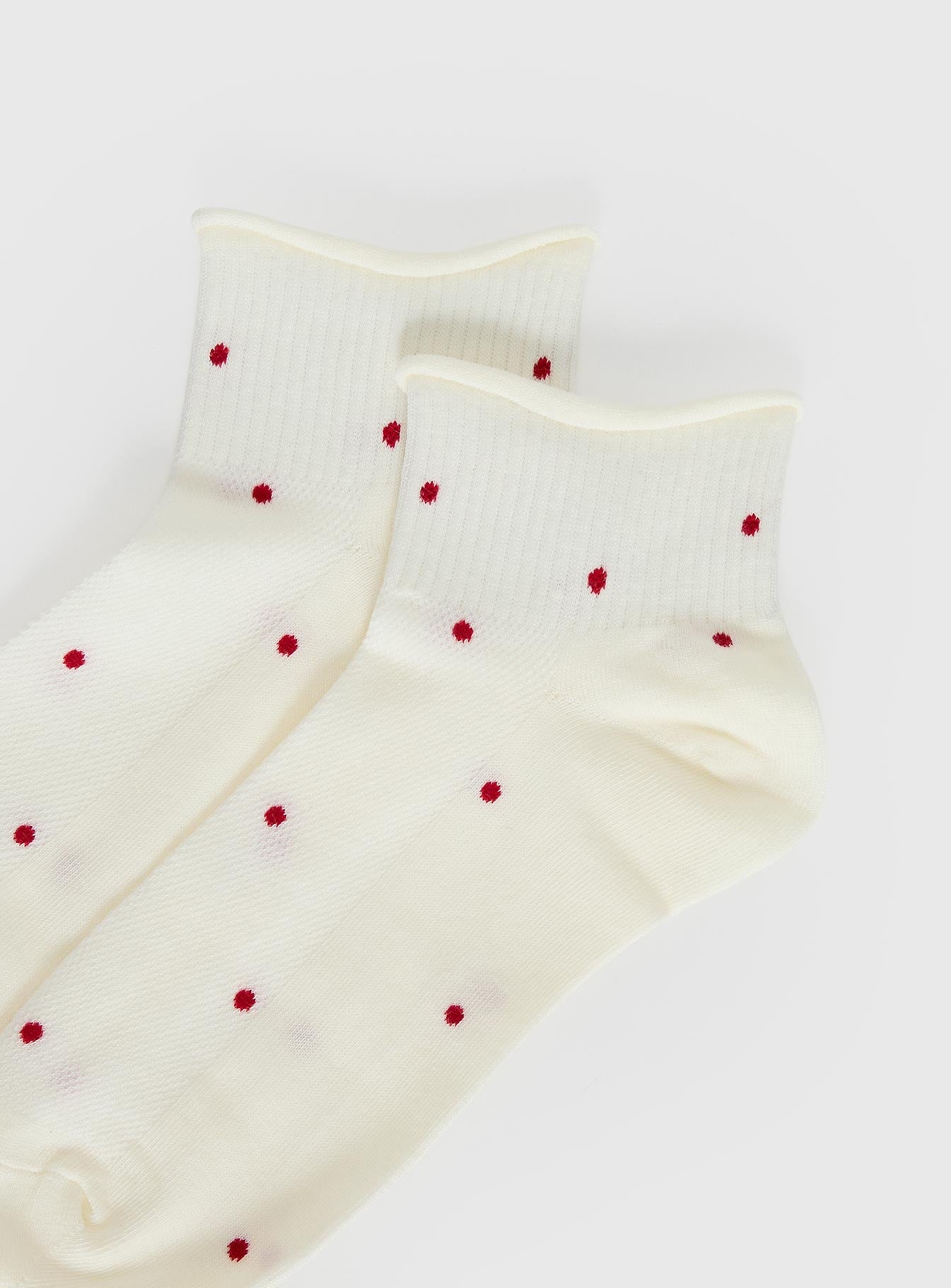 Vesira Frill Socks Cream Polka women's socks by Ellevoria