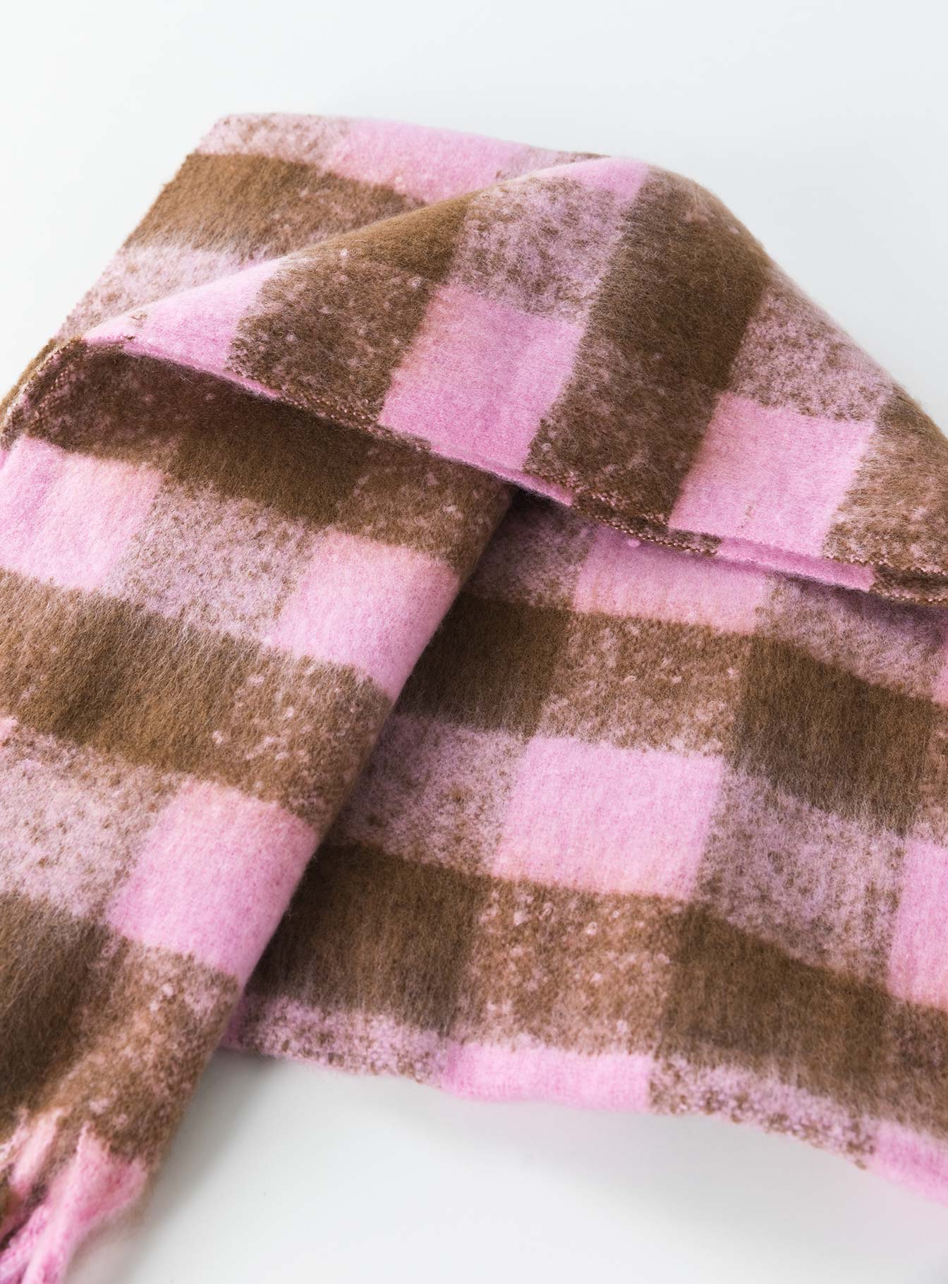 Piero Check Scarf Pink / Brown women's accessory by Ellevoria