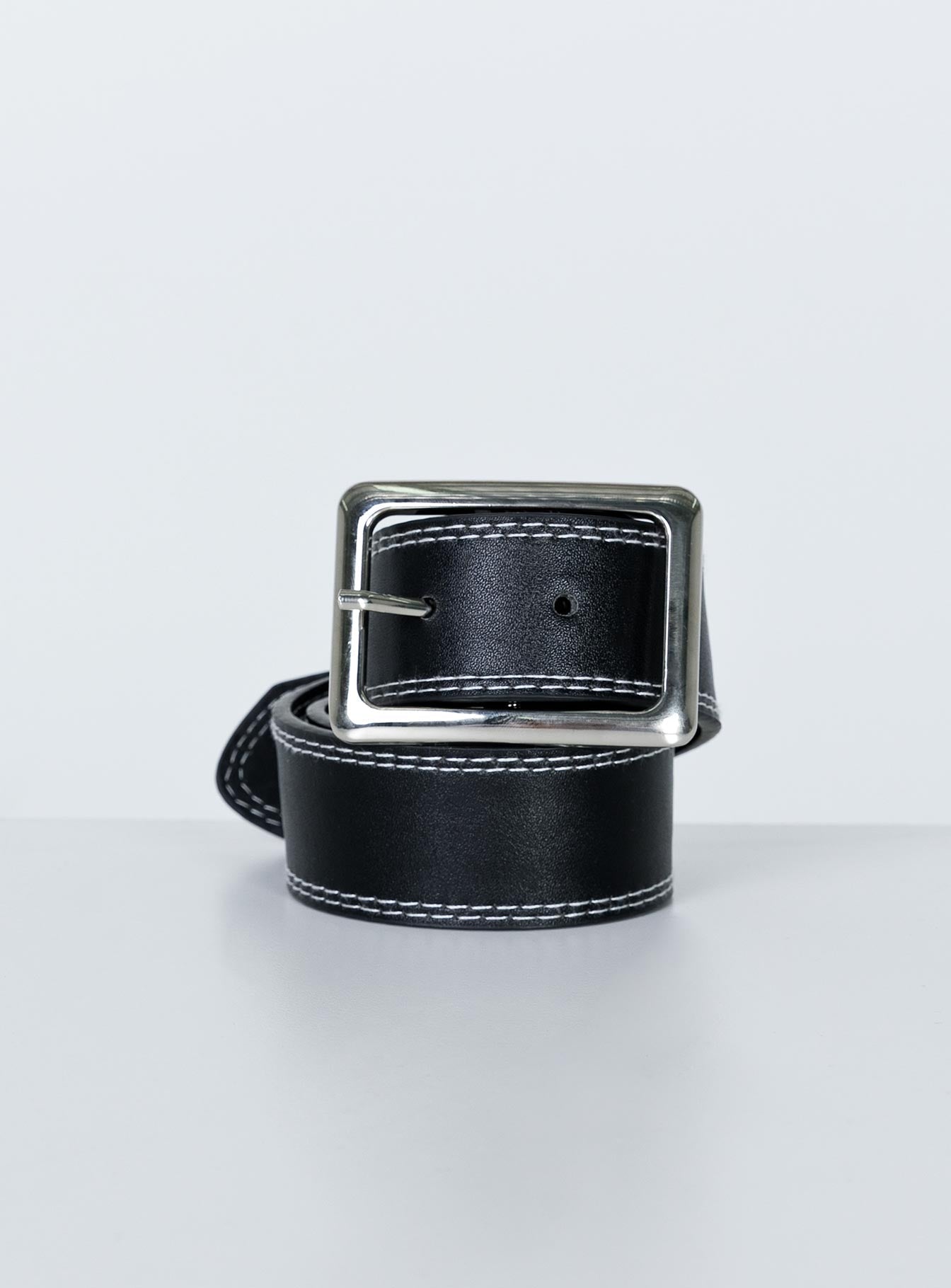 Sydney Contrast Stitch Belt Black women's belt by Ellevoria