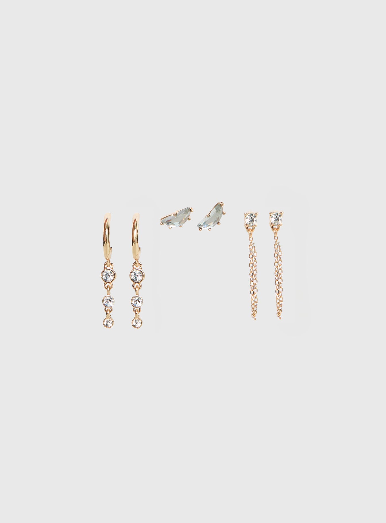 Think Later Diamante Earring Pack Gold women's earrings by Ellevoria