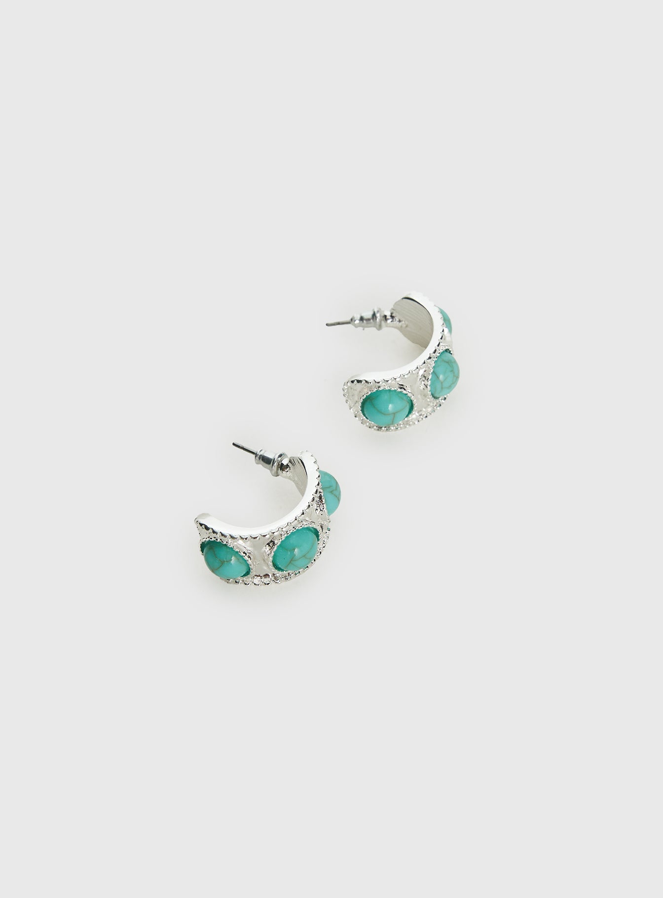 Endellion Hoop Earrings Silver / Turqouise women's earrings by Ellevoria