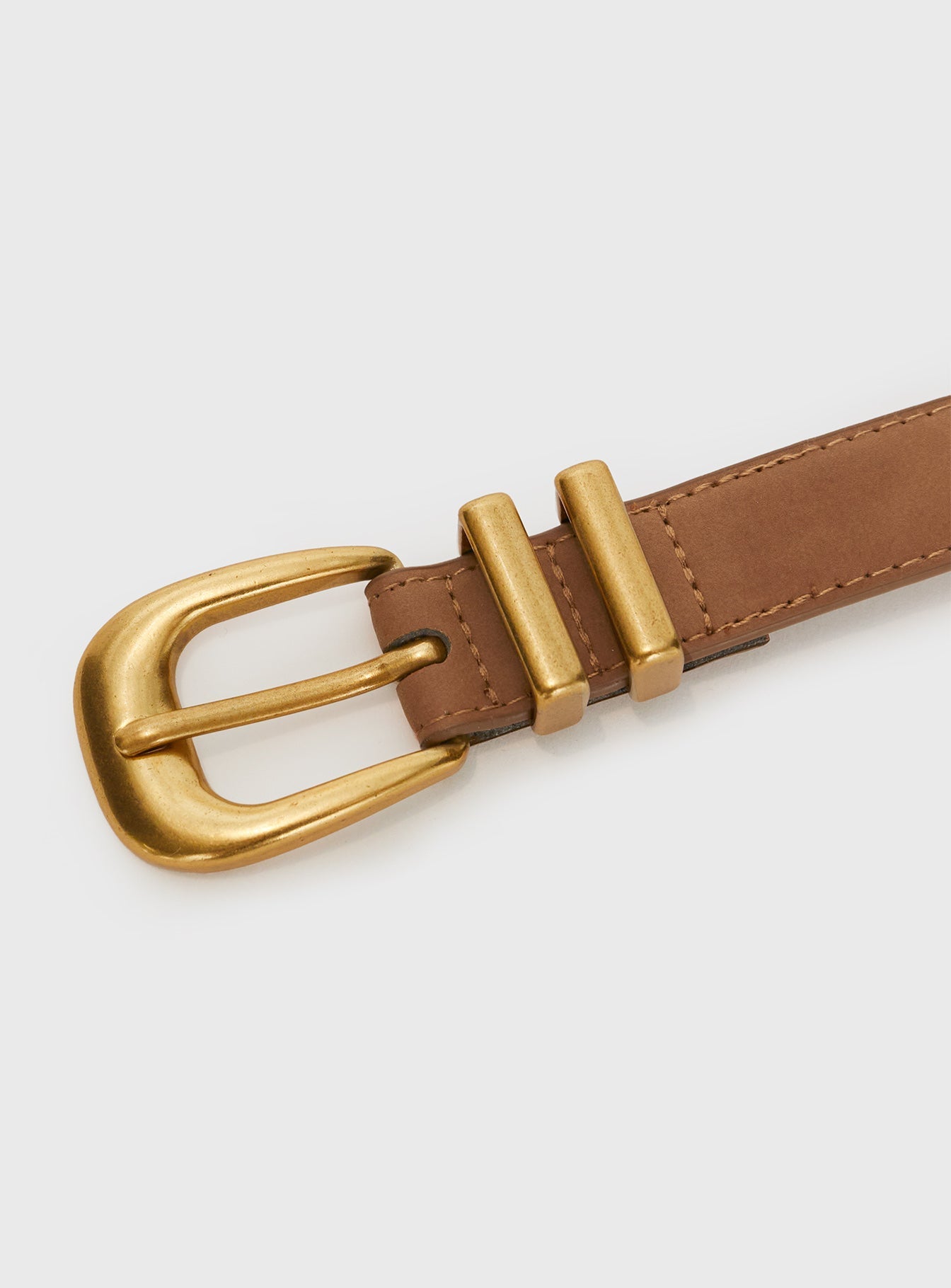Duncani Faux Suede Belt Brown/Gold women's belt by Ellevoria