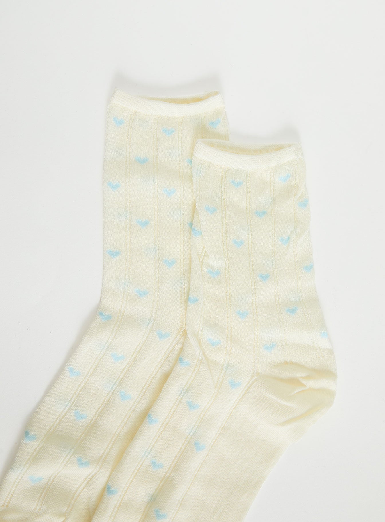 Averee Ribbed Heart Socks Yellow / Blue women's socks by Ellevoria