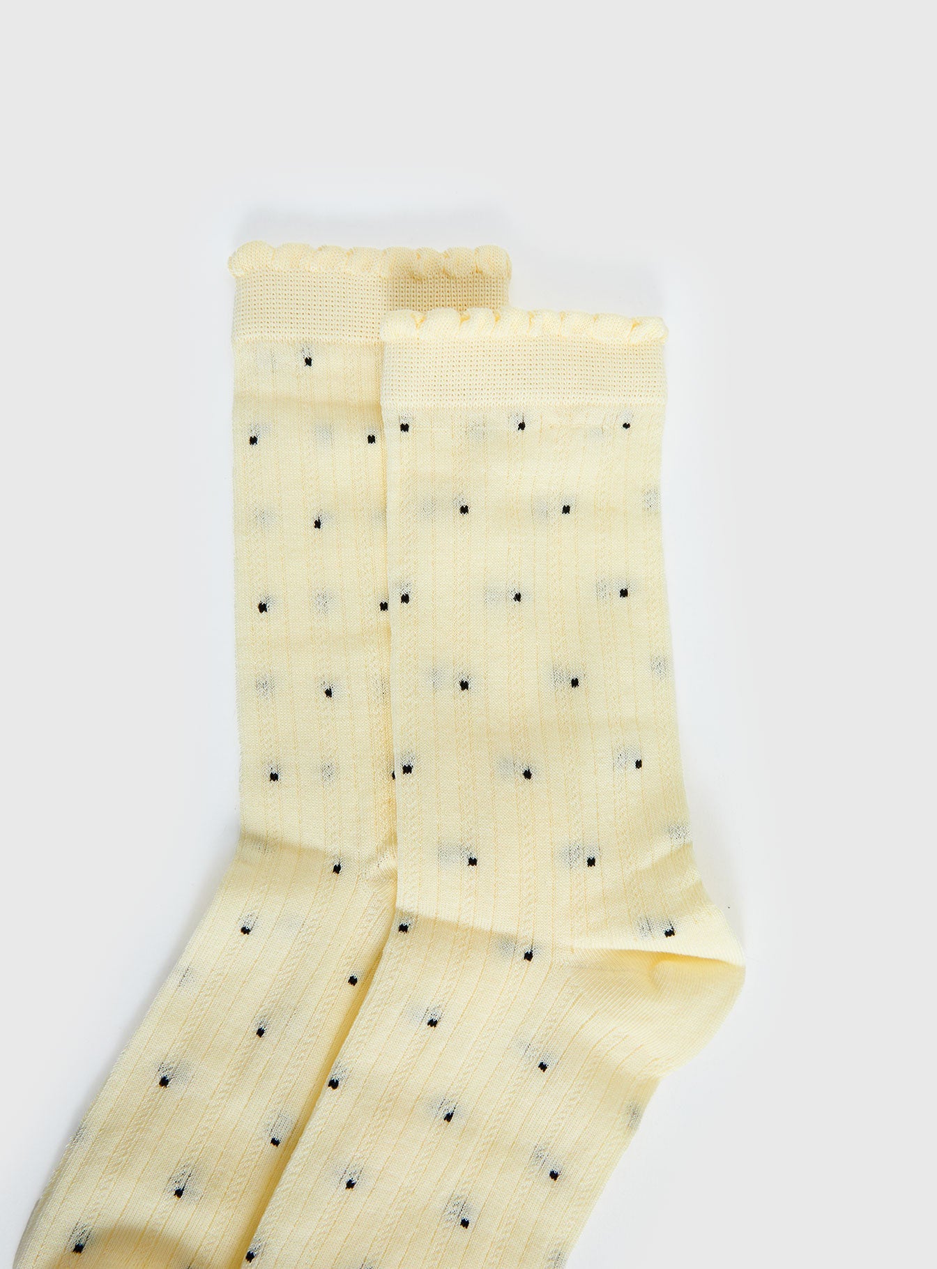 Rosee Ribbed Socks Butter Polka women's socks by Ellevoria