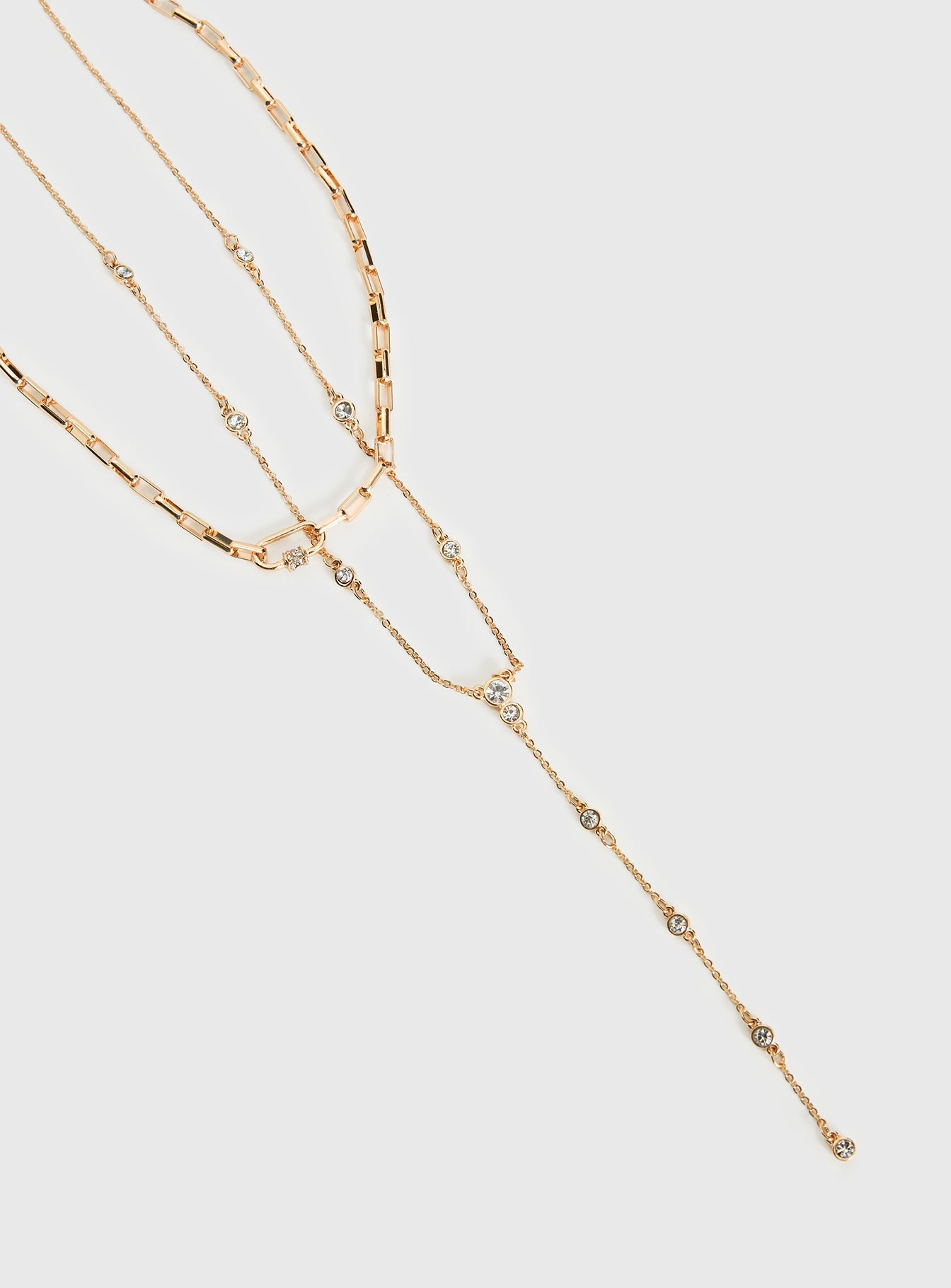 Jasenia Layered Y Necklace Gold women's necklace by Ellevoria