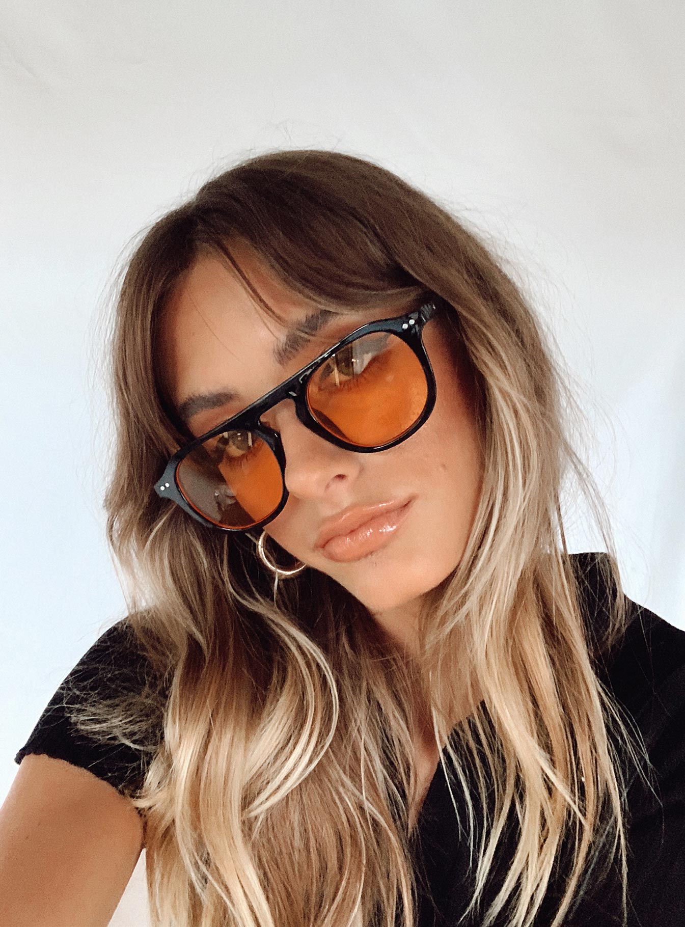 Matilda Sunglasses Black / Orange women's sunglasses by Ellevoria