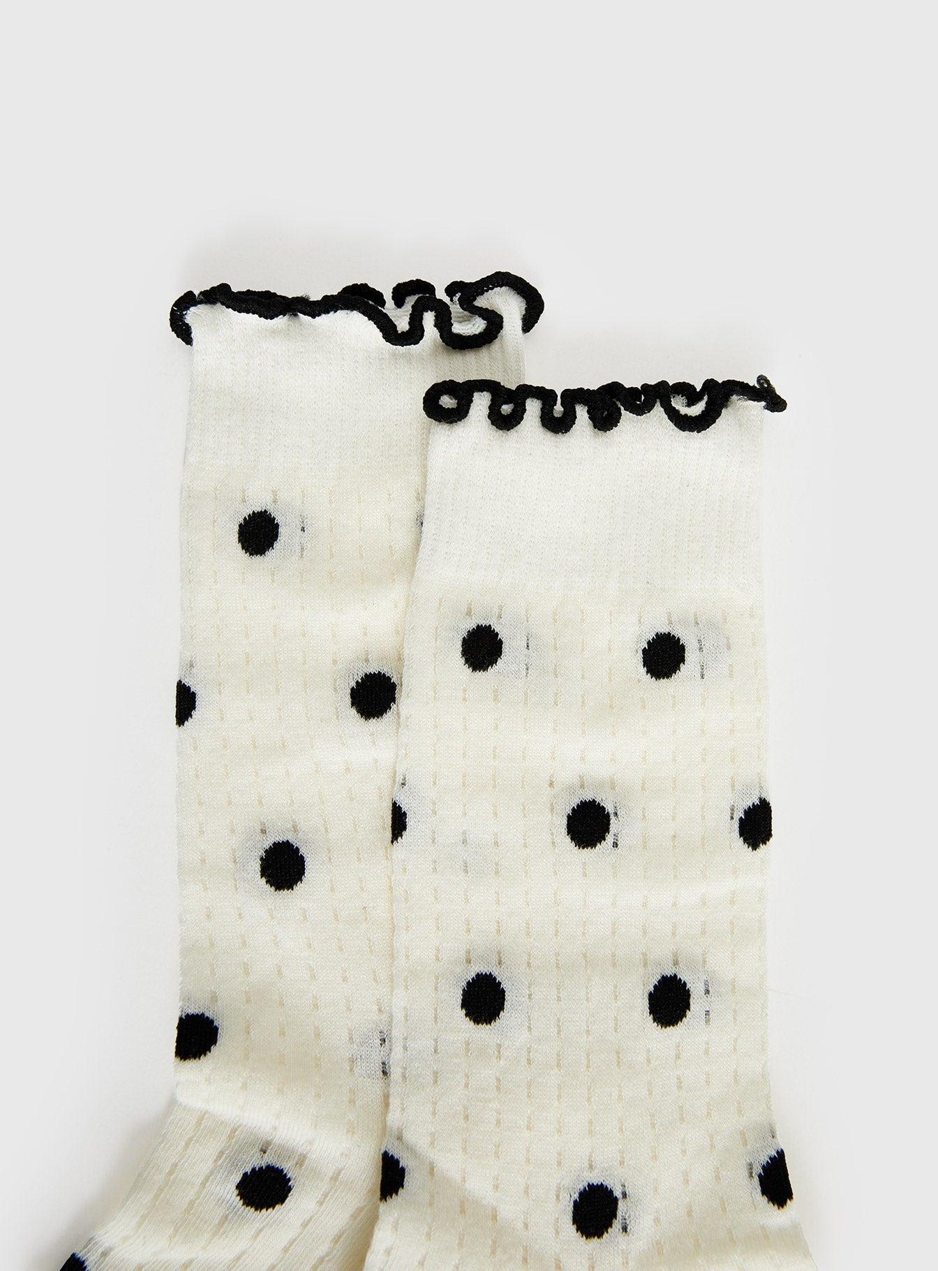 Somebody Else Frill Socks White Polka women's socks by Ellevoria