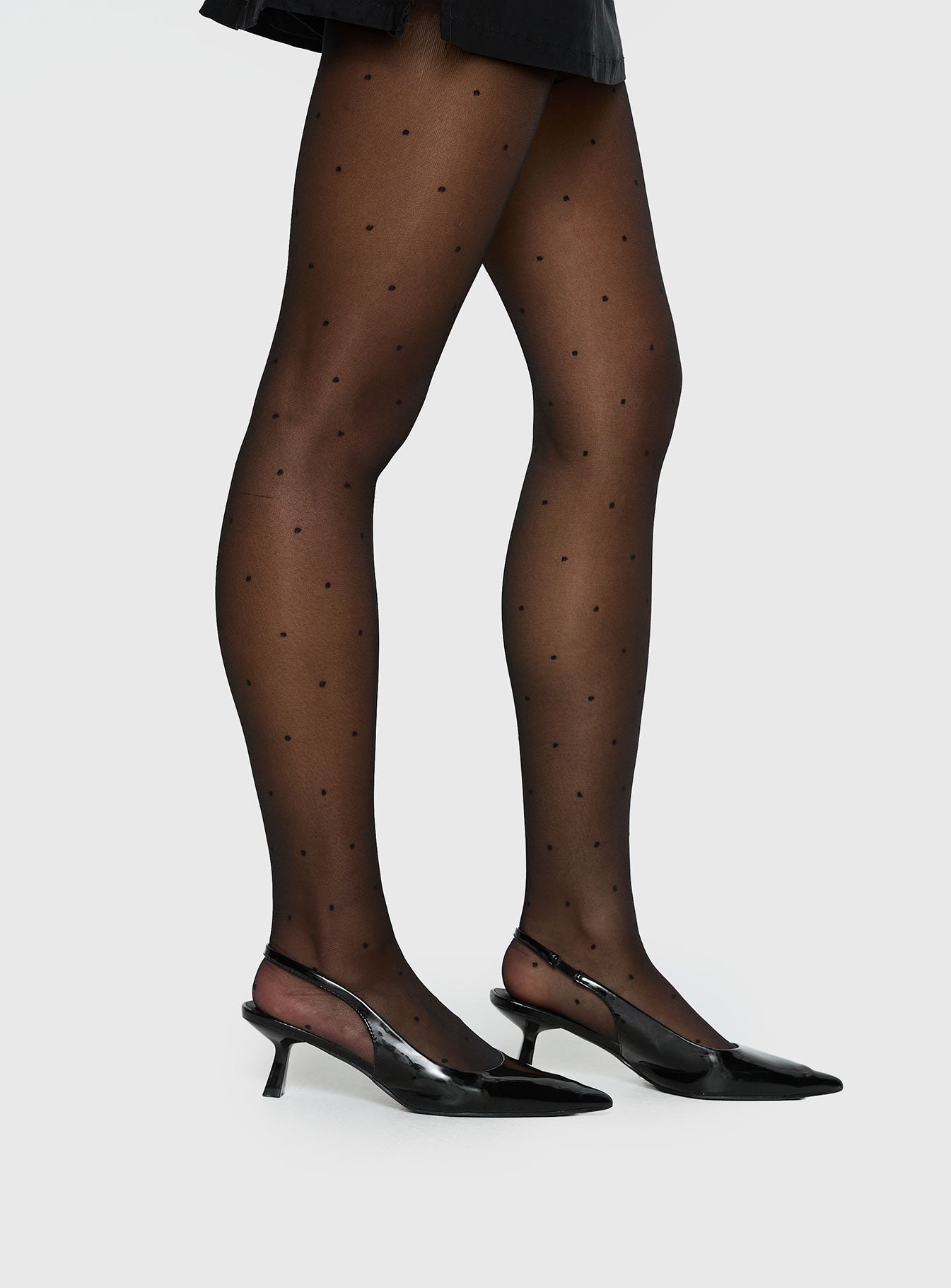 Avelaine Sheer Polka Tights Black women's tights by Ellevoria
