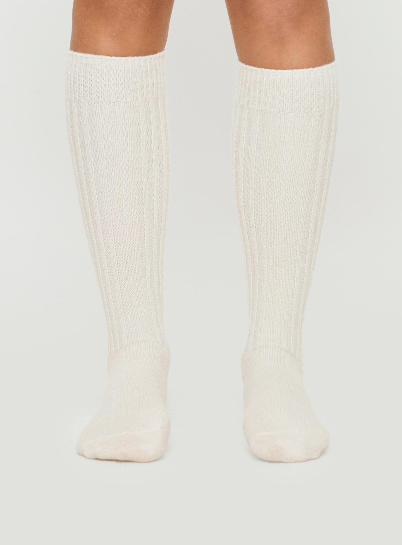 Boderline Knee High Socks White women's socks by Ellevoria