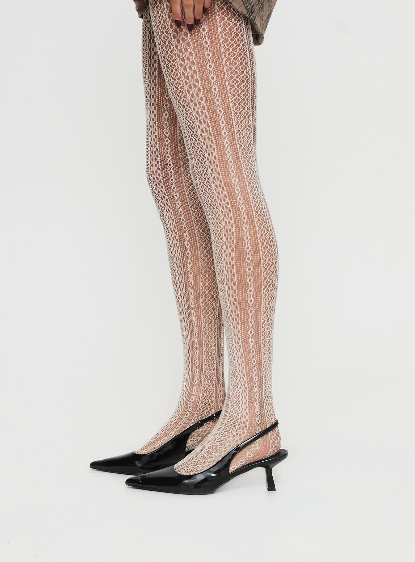 Vaugn Lace Stocking Cream women's tights by Ellevoria