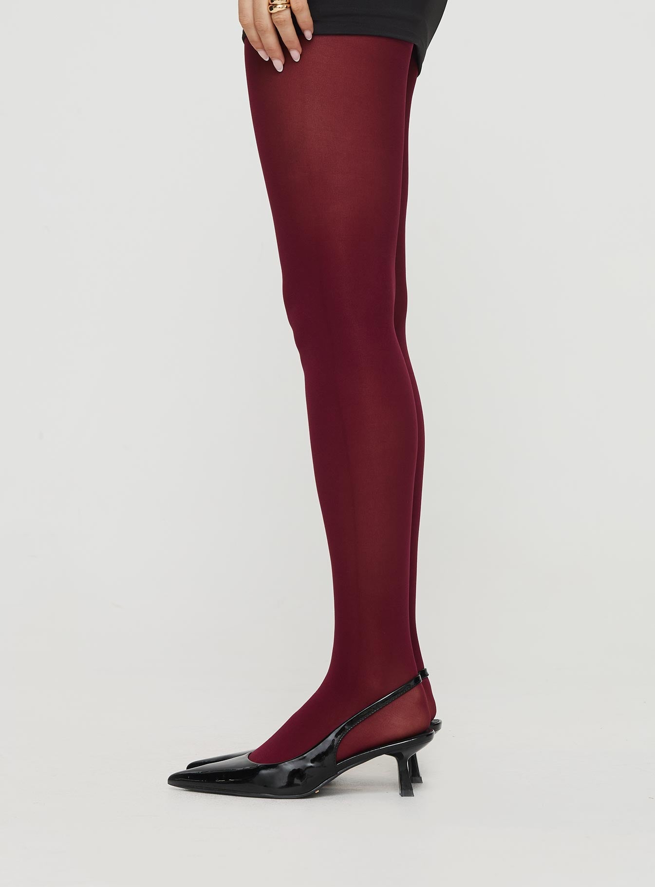 Eliseo Stockings Burgundy women's tights by Ellevoria