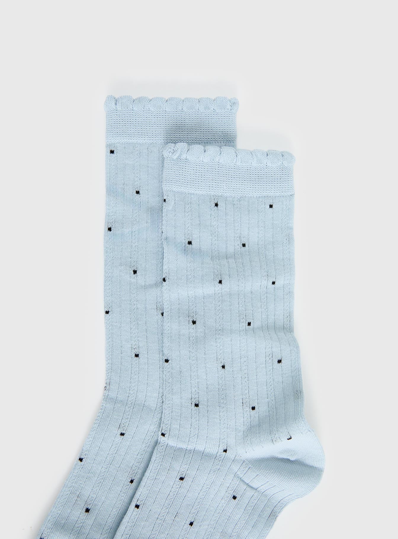 Rosee Ribbed Socks Blue Polka women's socks by Ellevoria