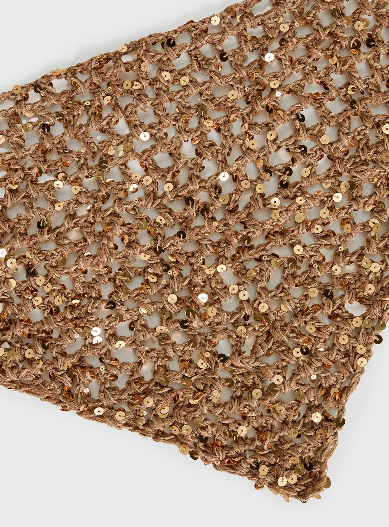 Deyla Sequin Crochet Hair Scarf Gold women's hair accessory by Ellevoria
