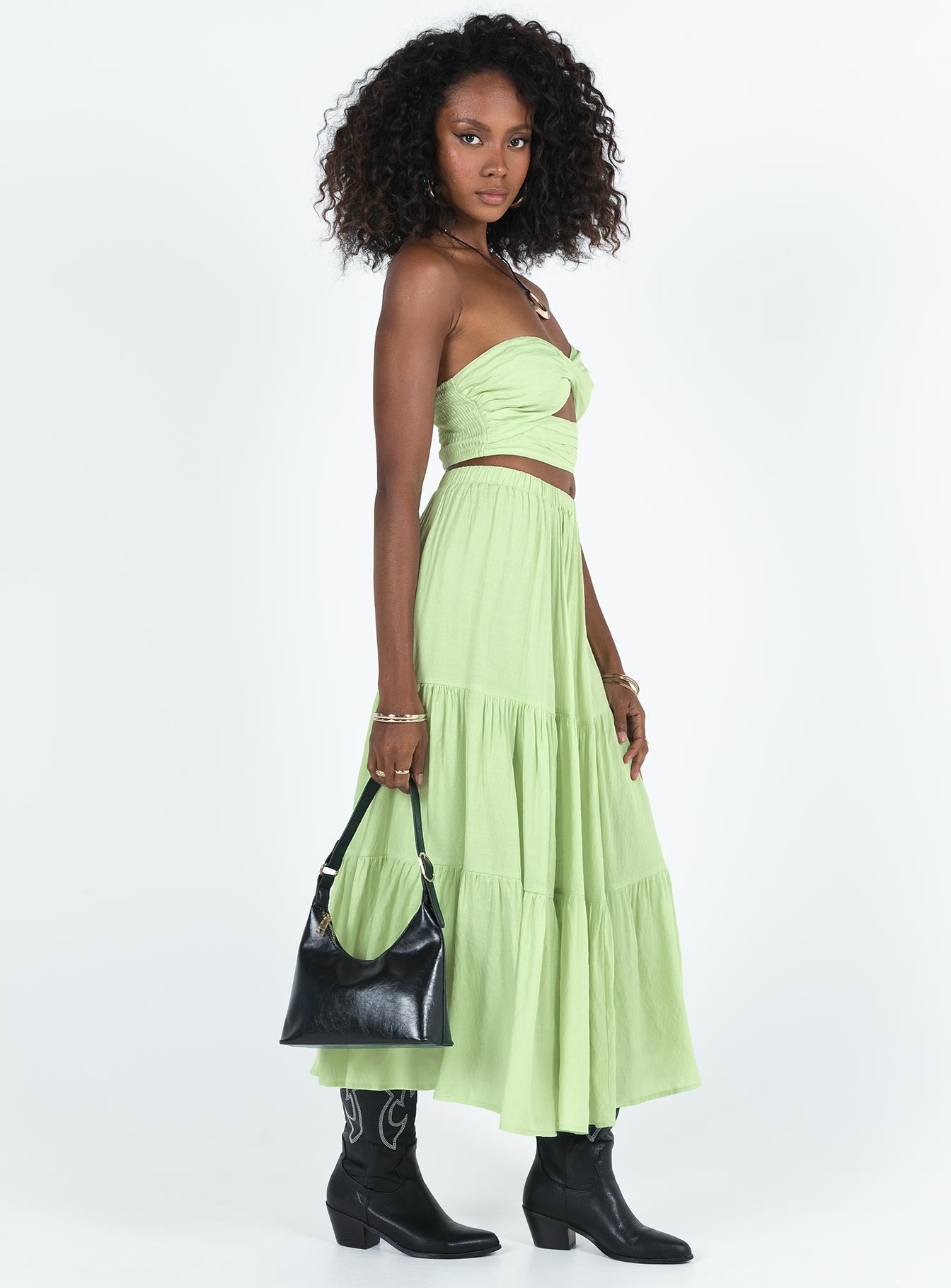 Allie Set Lime women's skirt set by Ellevoria