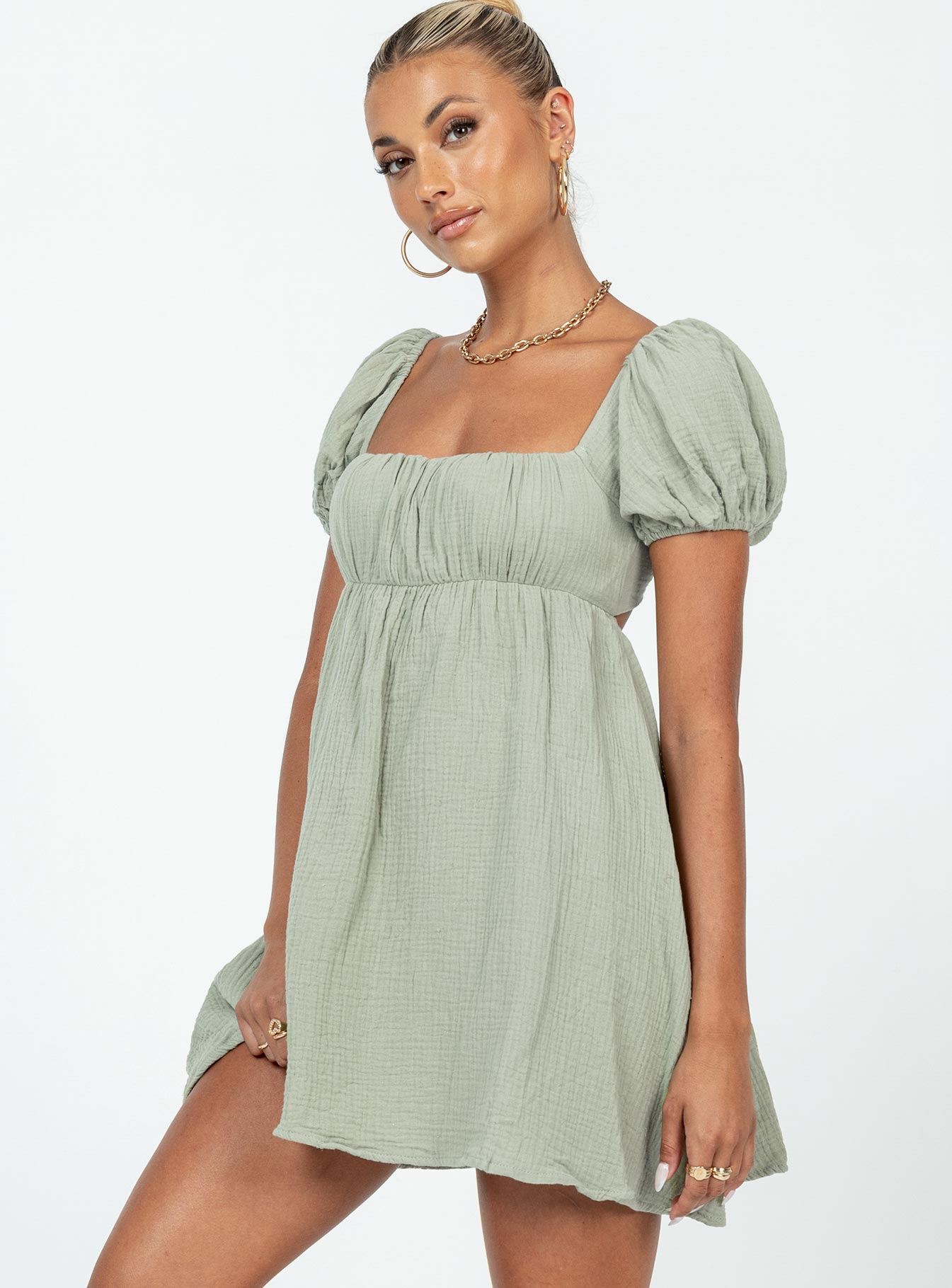 Let's Dance Mini Dress Sage - women's fashion by Ellevoria - view 4