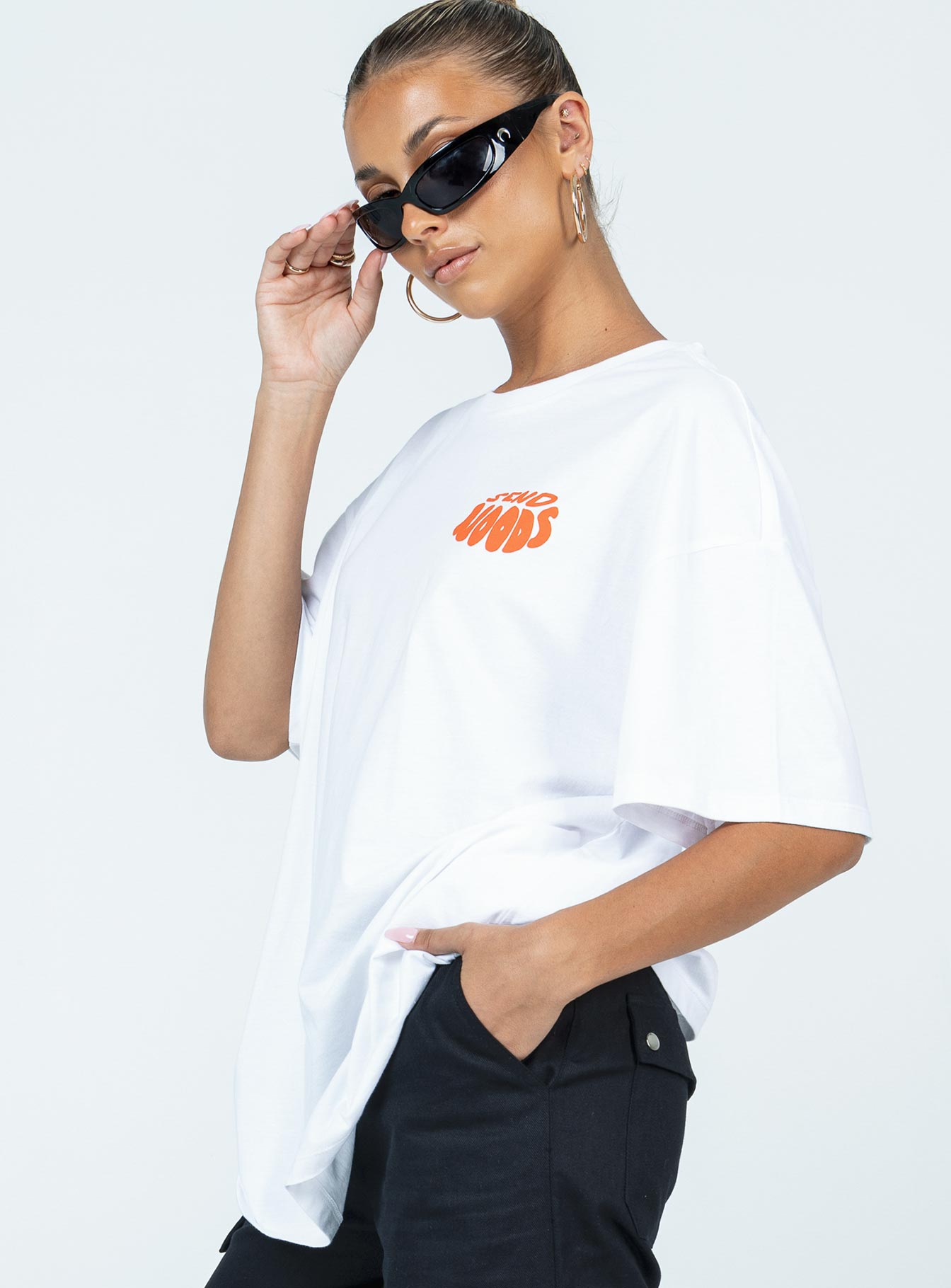Noods Oversized Tee White - women's top by Ellevoria - view 4