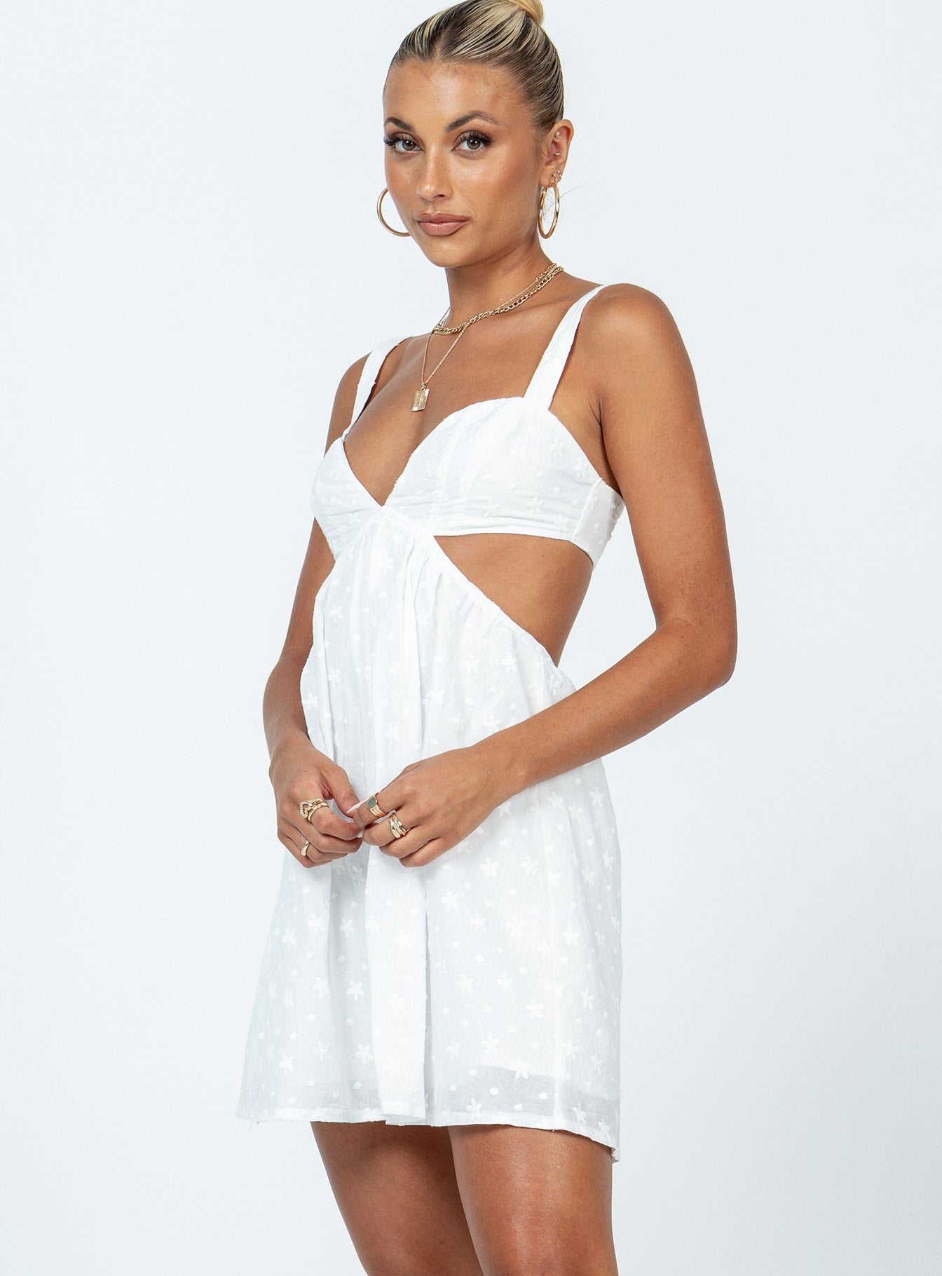 Khalia Mini Dress White - women's fashion by Ellevoria - view 4