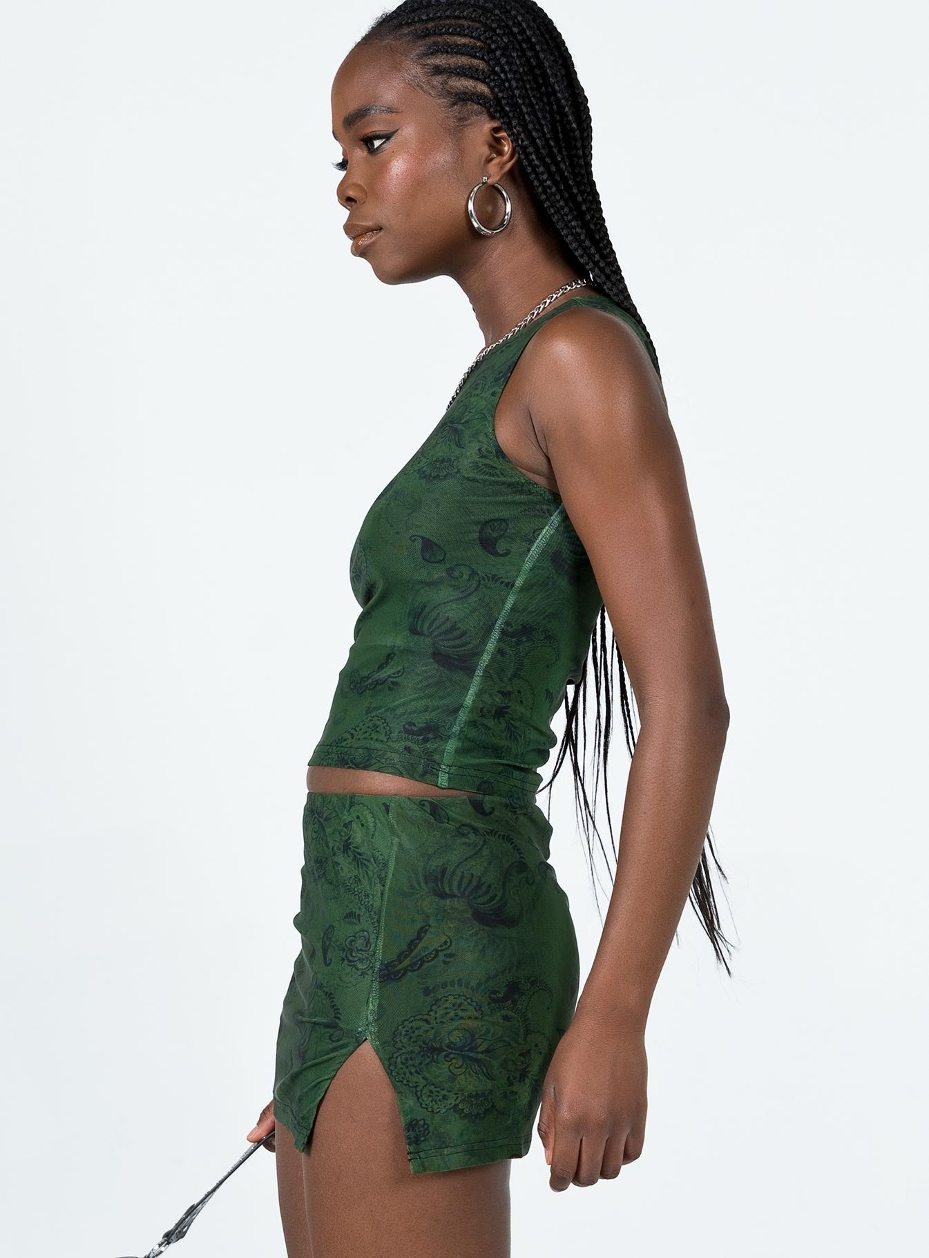Matilde Set Green women's skirt set by Ellevoria