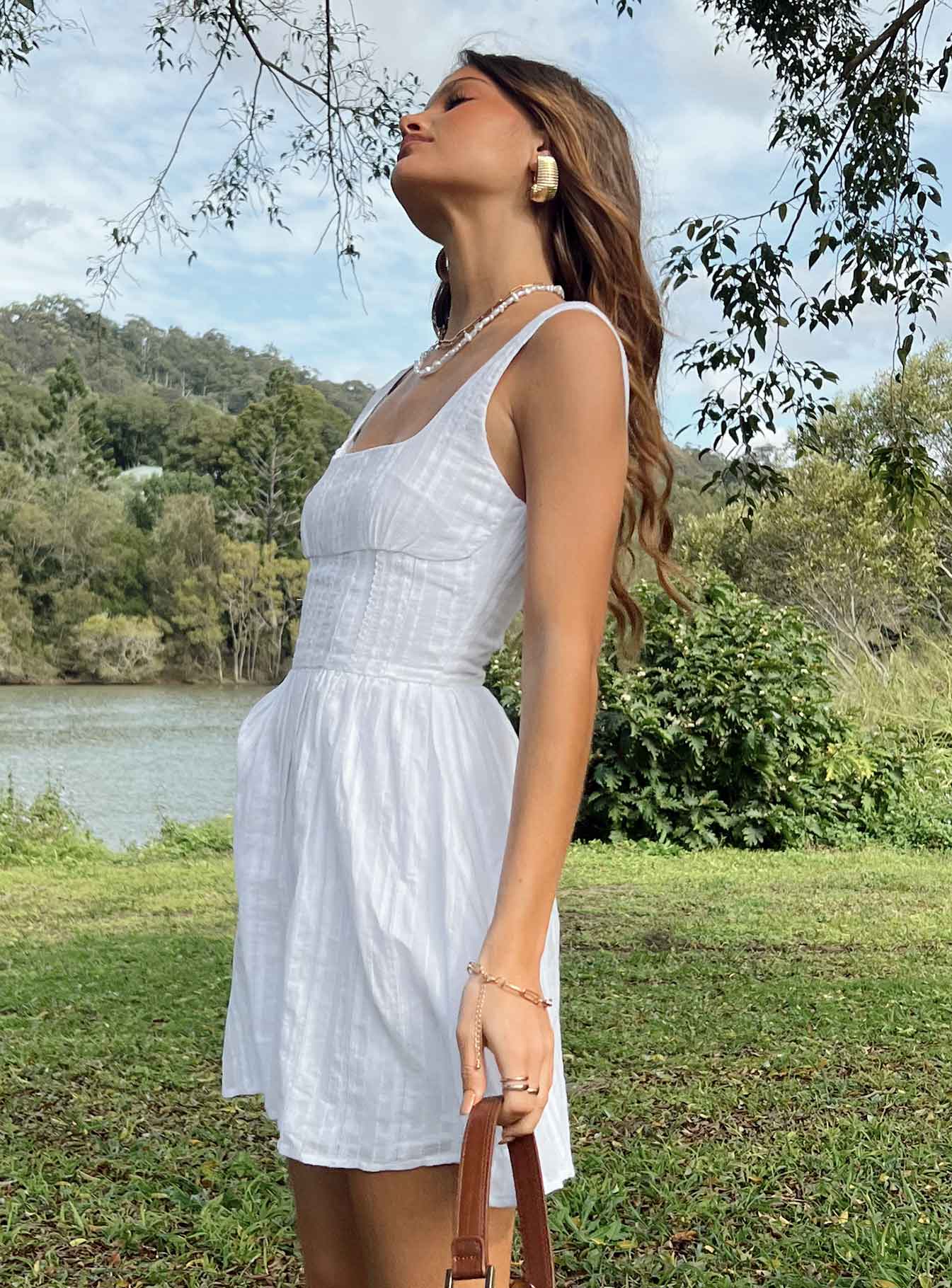 Lorinda Mini Dress White - women's fashion by Ellevoria - view 9