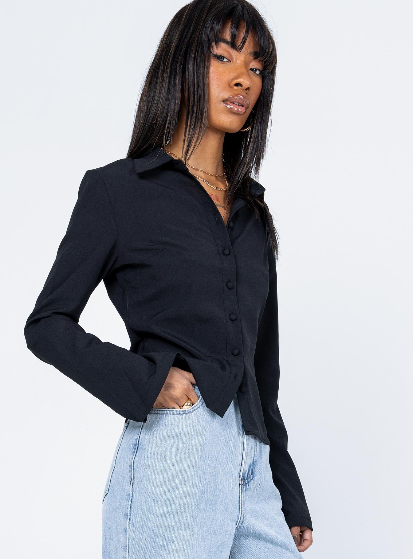 Anni Shirt Black - women's shirt by Ellevoria - view 3