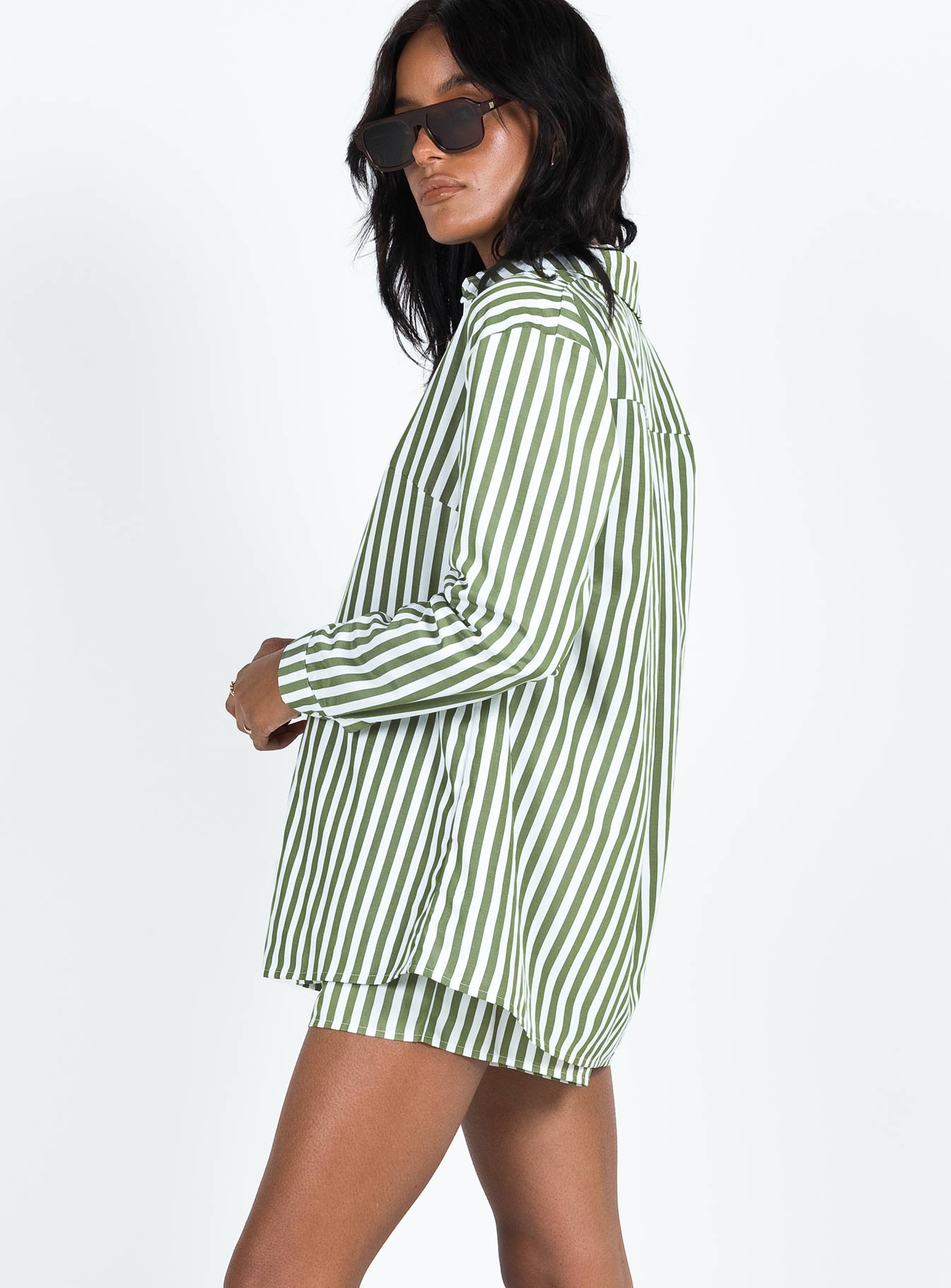 Chloe Set Dark Green - women's shirt by Ellevoria - view 4