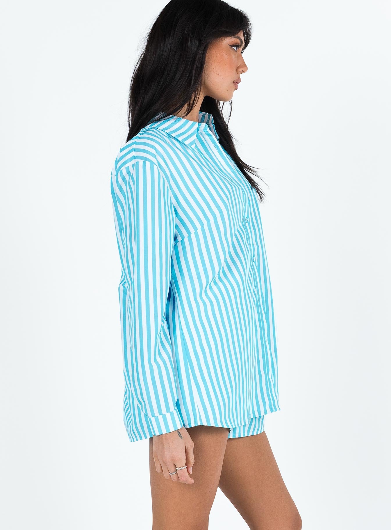 Chloe Set Light Blue - women's shirt by Ellevoria - view 4