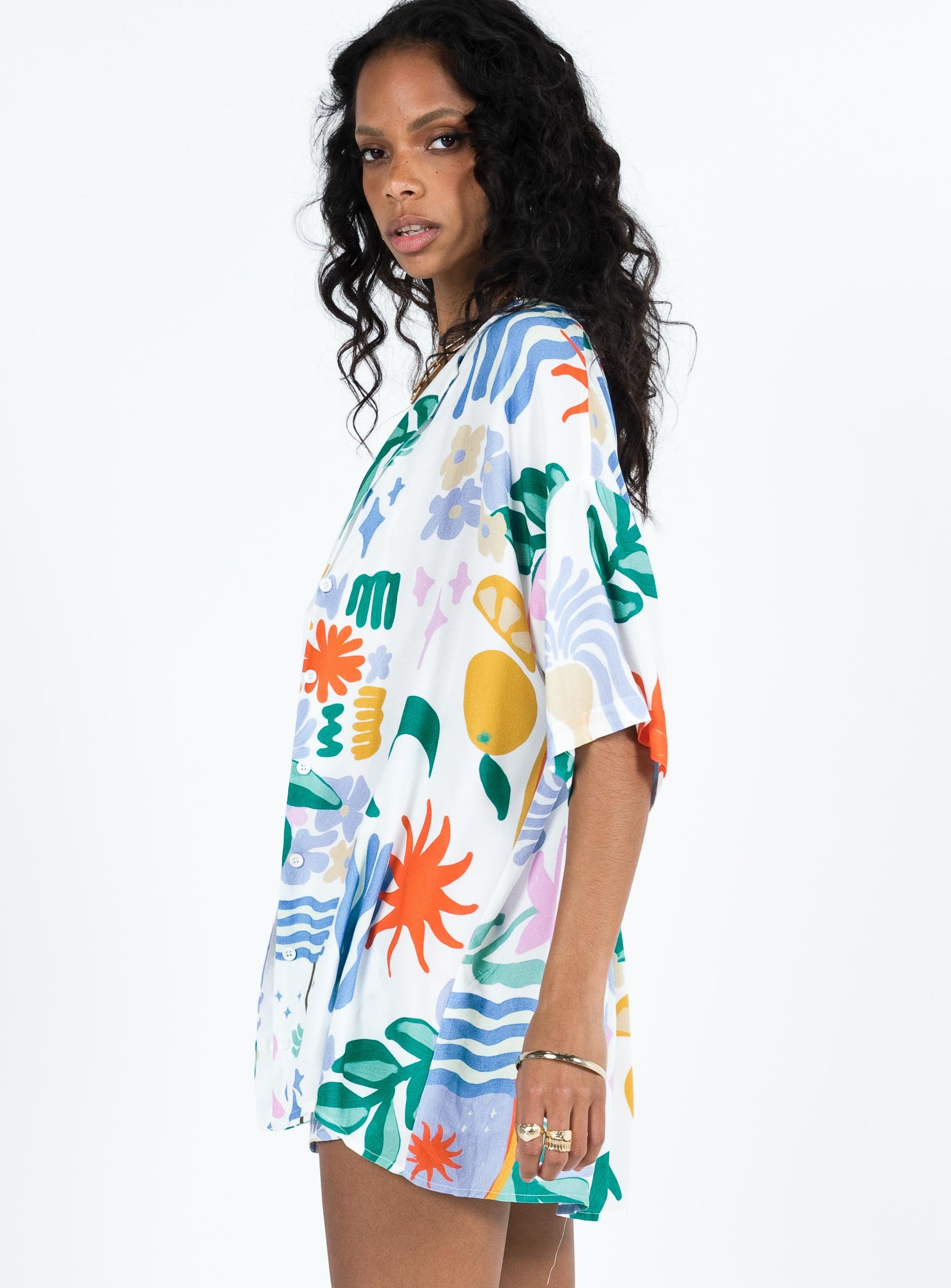 Caraliia Shirt Blue Multi - women's shirt by Ellevoria - view 5